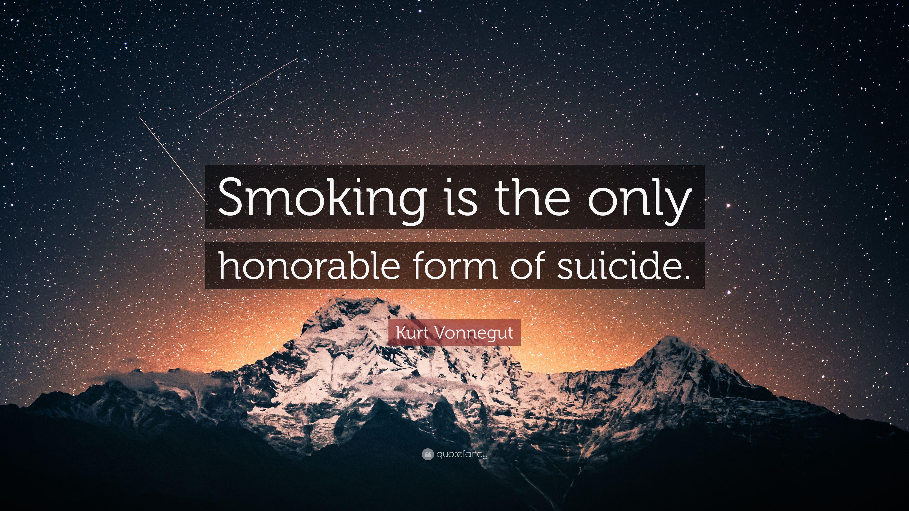 3840x2160 Kurt Vonnegut Quote: “Smoking is the only honorable form of suicide.”