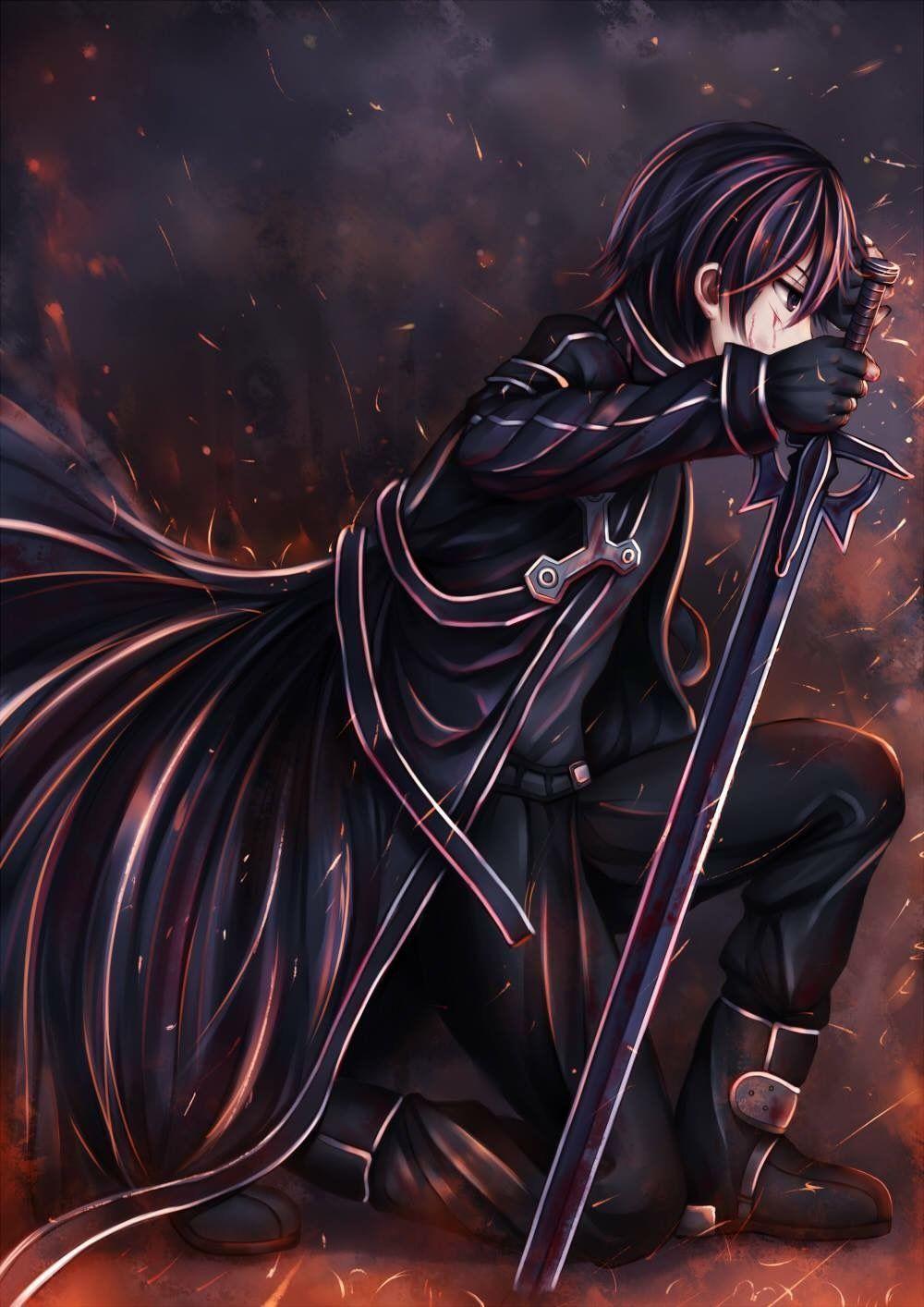 1000x1414 Anime Sao Kirito Dark Wallpaper