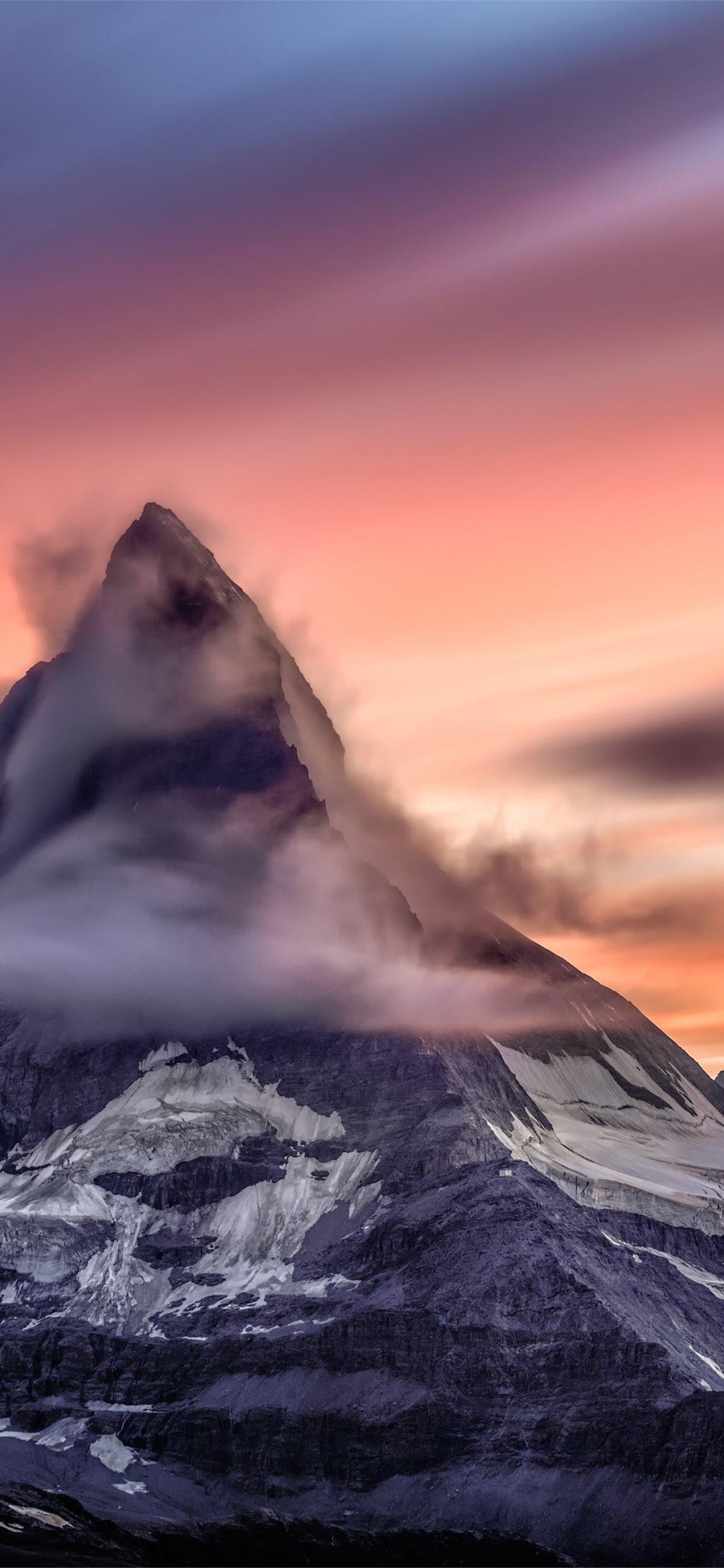 1242x2688 Switzerland Matterhorn Mountain Clouds iPhone X Wallpaper Free Download