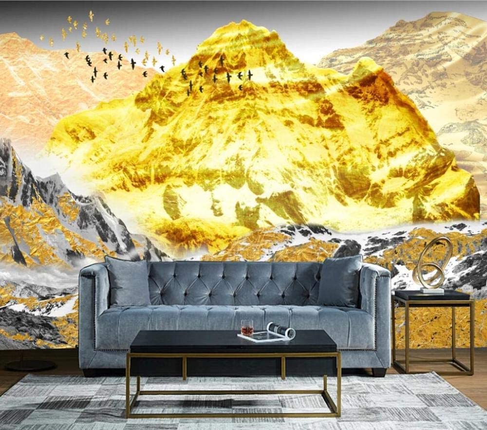 1000x883 Custom 3D Wallpaper Tv Background Wall Living Room Bedroom Wallpaper For Walls 3D Chinese Style Abstract Golden Mountain Landscape 430cmX300cm : Amazon.co.uk: DIY & Tools