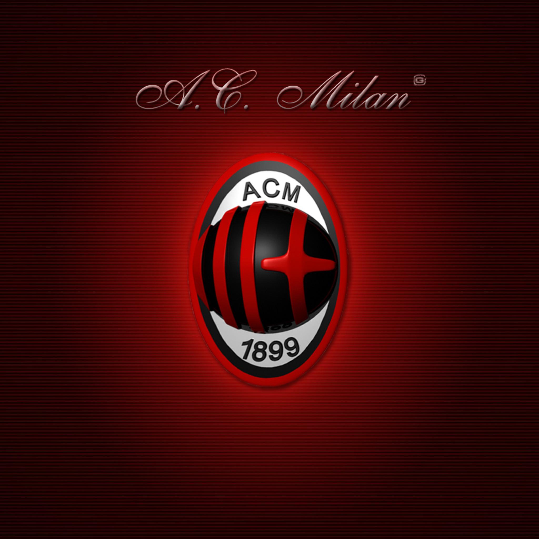 2048x2048 AC Milan Logo Wallpaper for iPad 3