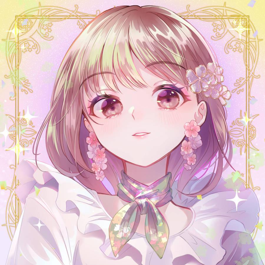 900x900 Download Cute Anime Girl Pink Aesthetic Wallpaper