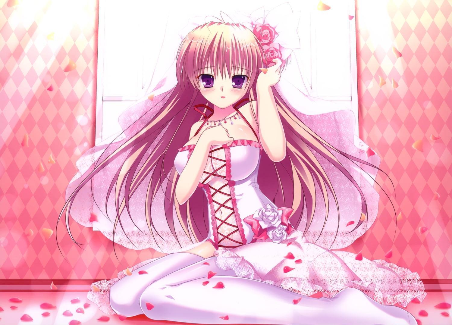 1500x1079 Pink Anime Girl Wallpaper
