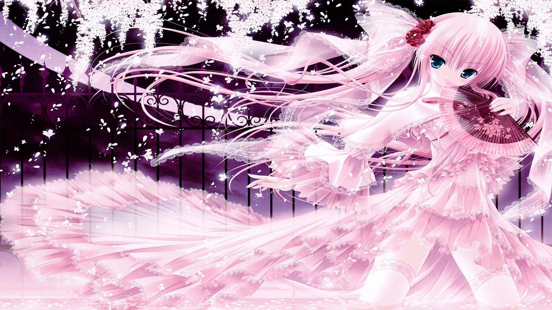 1920x1080 anime Girls, Pink Hair, Blue Eyes, Long Hair, Original Characters Wallpaper HD / Desktop and Mobile Background