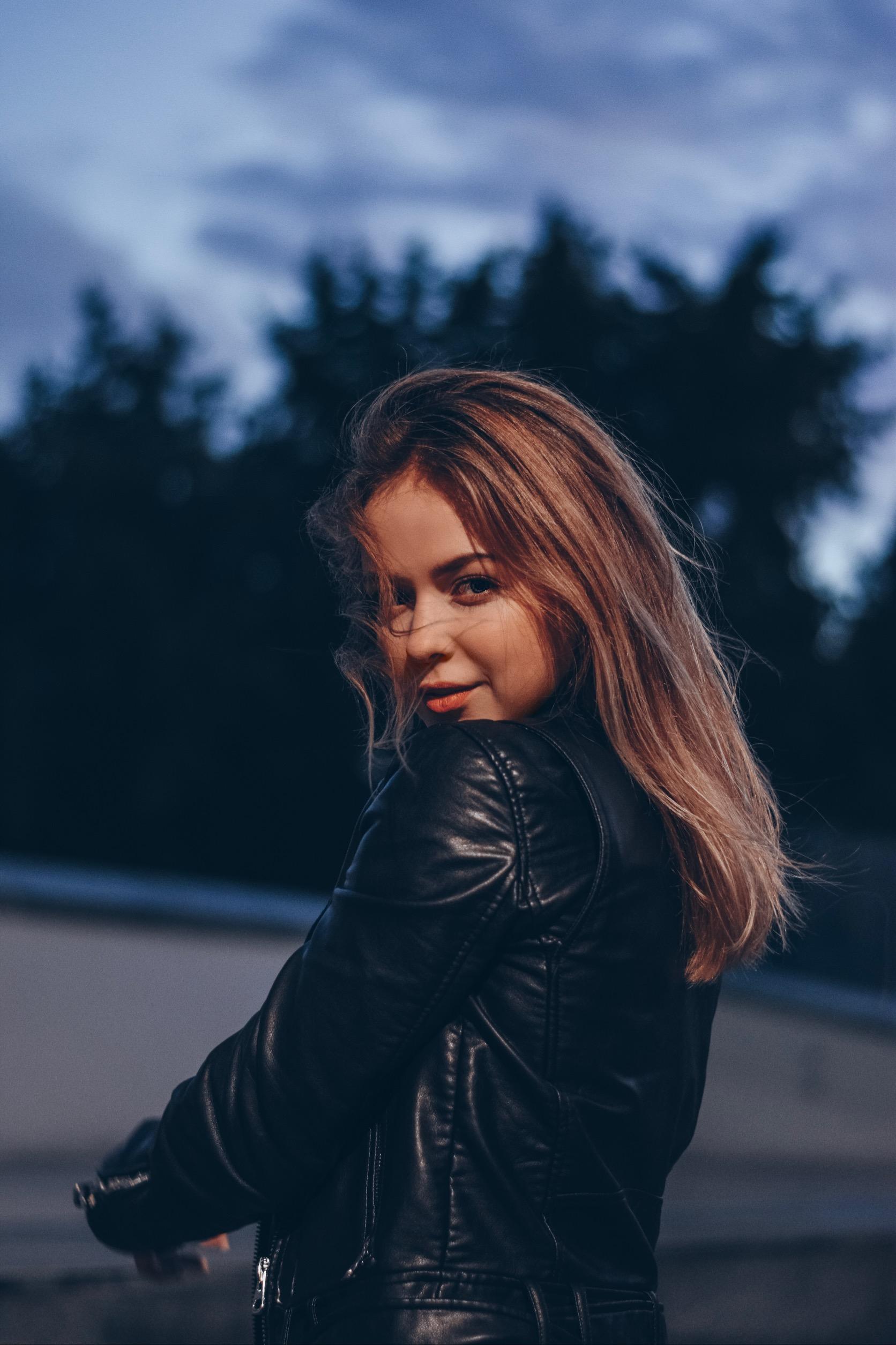1672x2510 Photo Of Woman Wearing Black Leather Jacket · Free