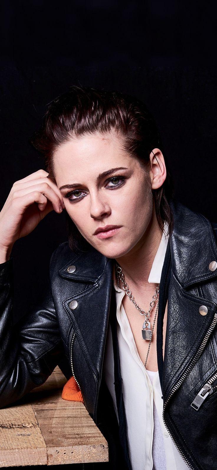 736x1593 wondrous wallpaper Leather Jacket Kristen Stewart actress 11252436 wallpaper. Kristen stewart short hair, Kristen stewart, Kristen