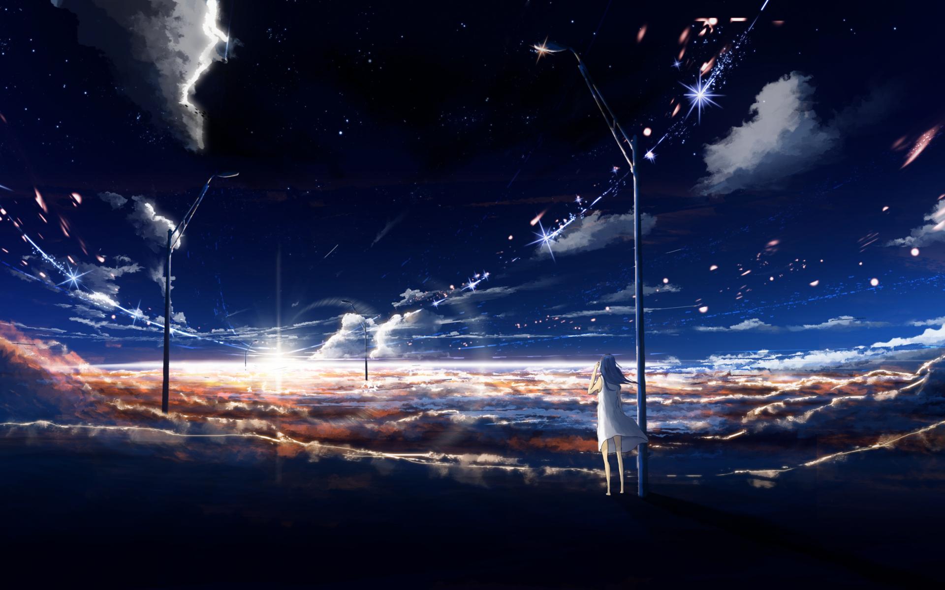 Anime Girl Sky Wallpapers - Top Free Anime Girl Sky Backgrounds ...