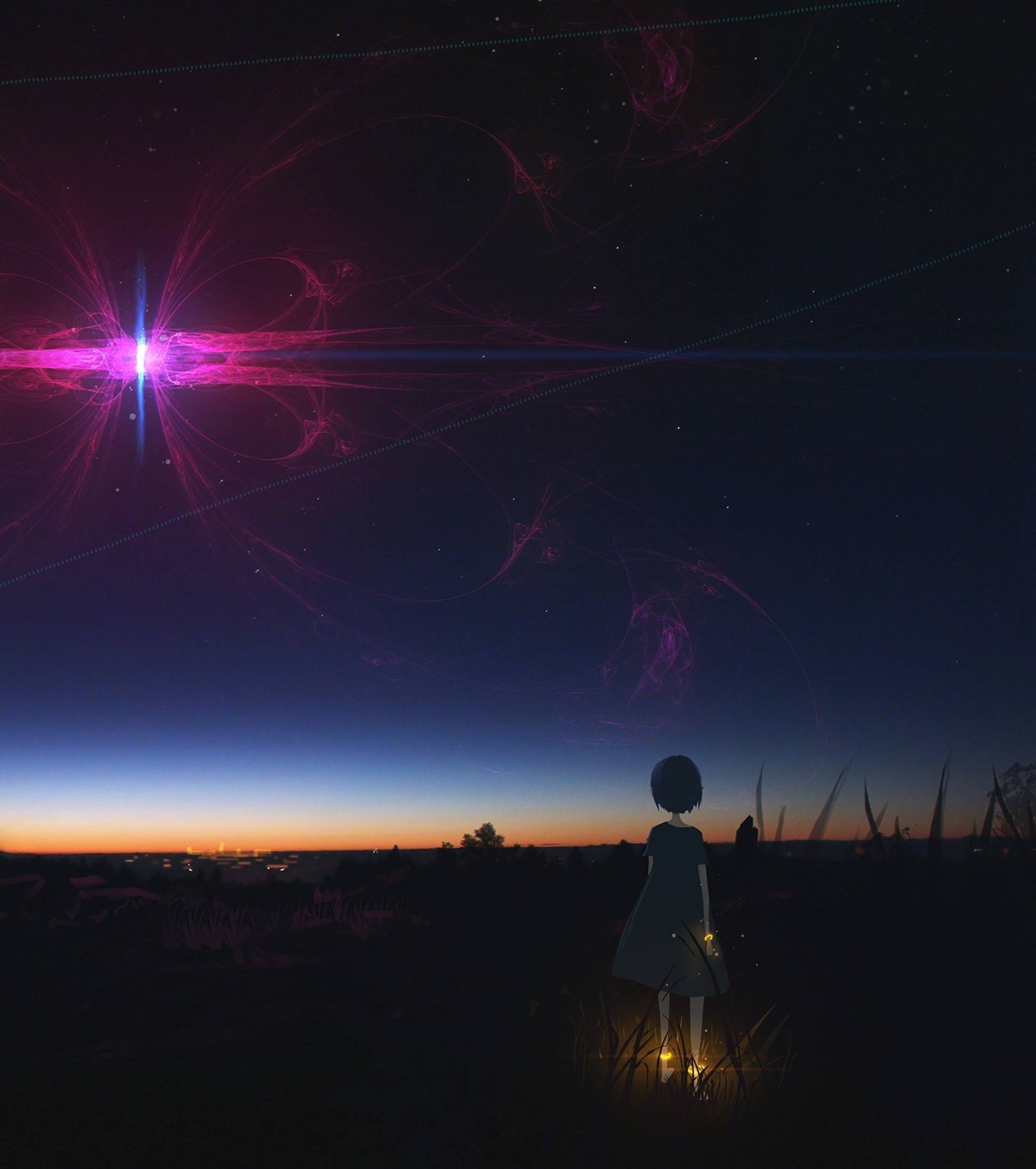 2200x2480 Anime Girl Staring At Night Sky 2200x2480 Resolution Wallpaper, HD Anime 4K Wallpaper, Image, Photo and Background