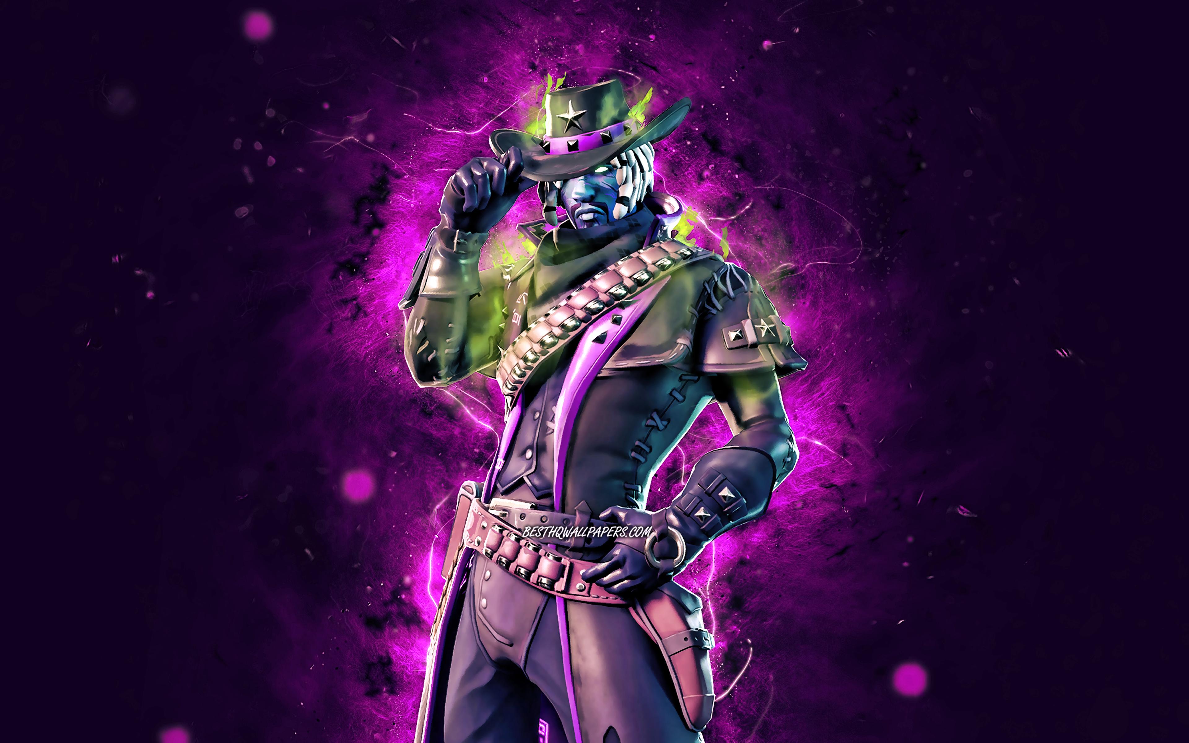3840x2400 Download wallpaper Deadfire, 4k, violet neon lights, Fortnite Battle Royale, Fortnite characters, Deadfire Skin, Fortnite, Deadfire Fortnite for desktop with resolution 3840x2400. High Quality HD picture wallpaper