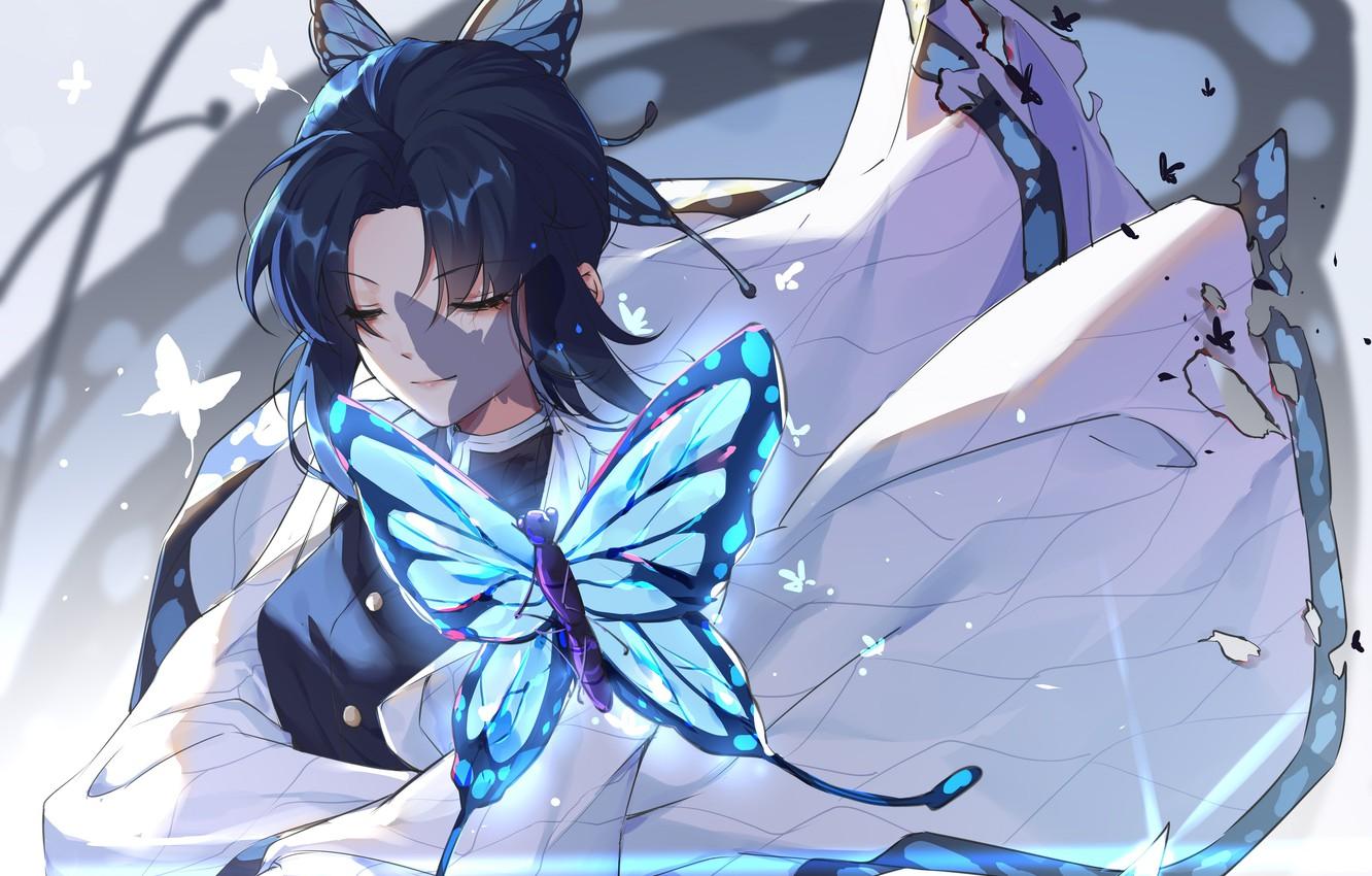 1332x850 Wallpaper girl, butterfly, Demon Slayer Kimetsu no Yaiba, The Blade Cleaves Demons image for desktop, section сёнэн