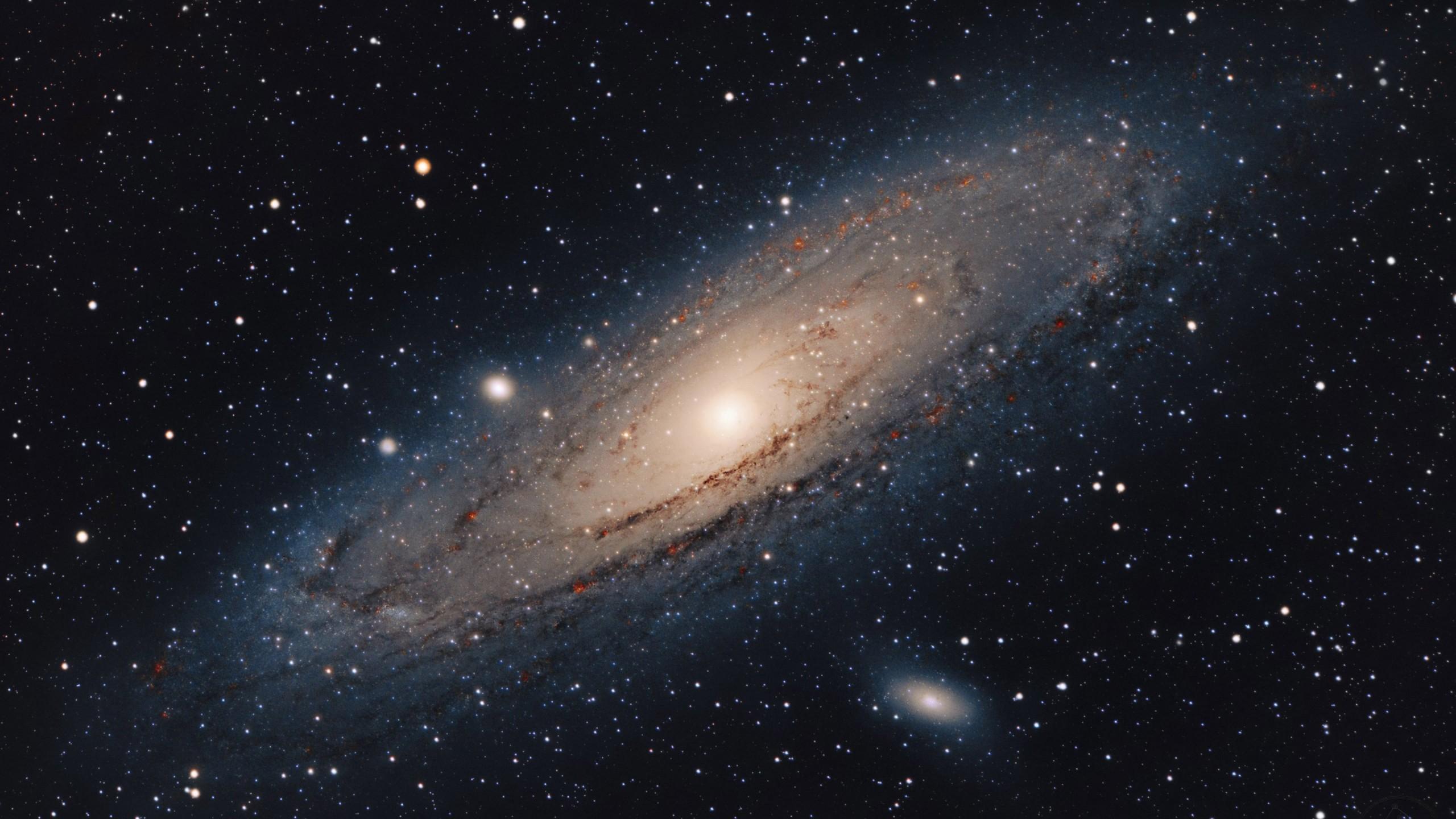 2560x1440 Stars Shine Andromeda Galaxy Space During Nighttime 4K HD Space Wallpaper