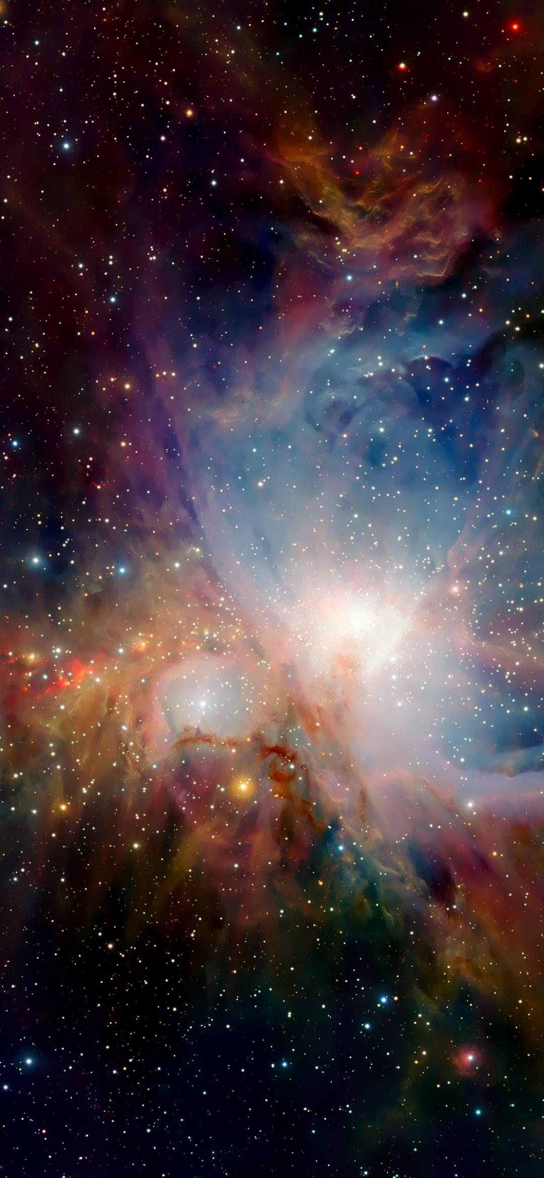 1080x2340 Orion Nebula Wallpaper 4K, Infrared vision, Scientific Observation, Space