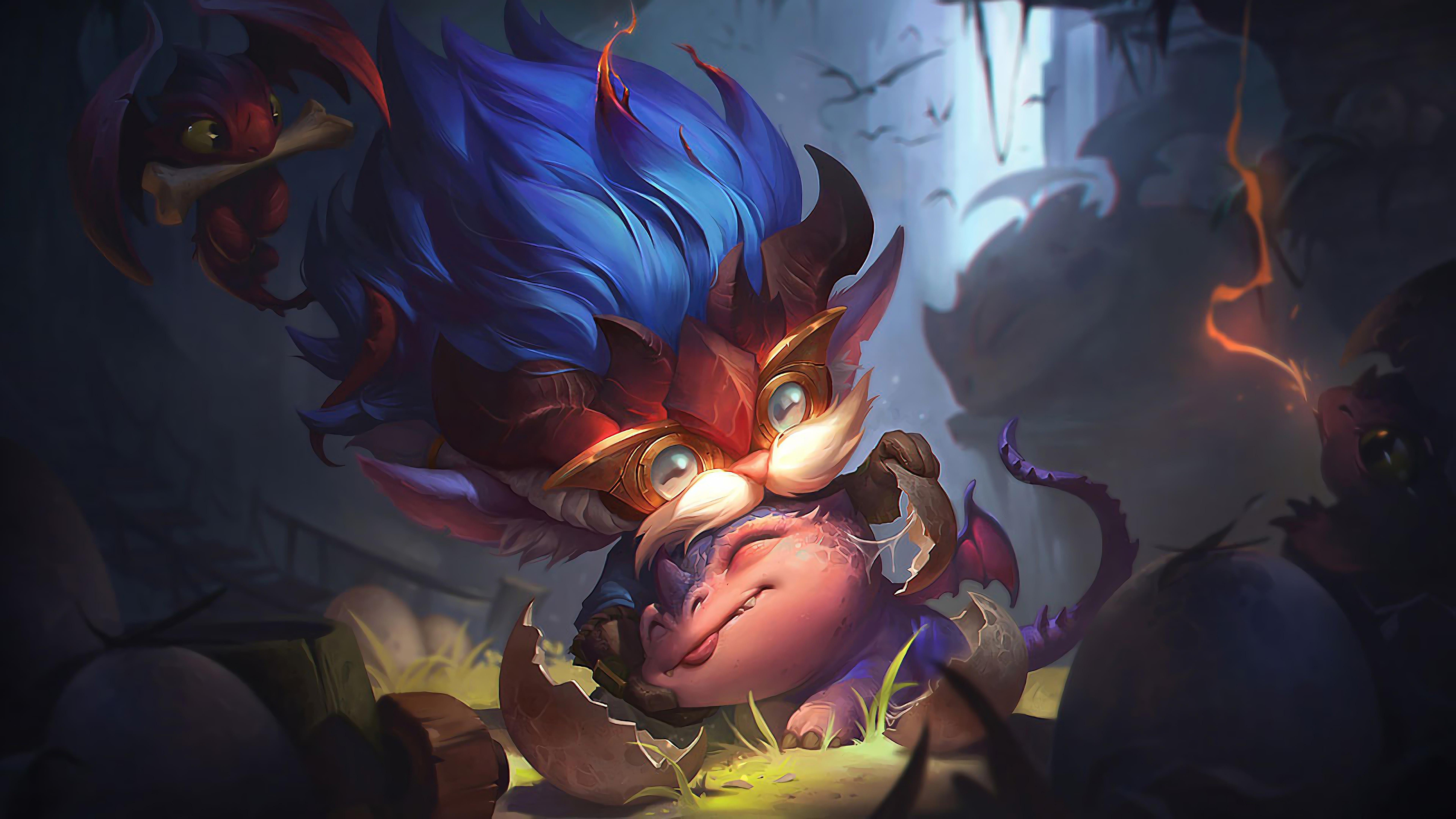 7680x4320 Wallpaper 4k Dragon Trainer Heimerdinger Splash Art Skin League of Legends LoL lol Wallpaper