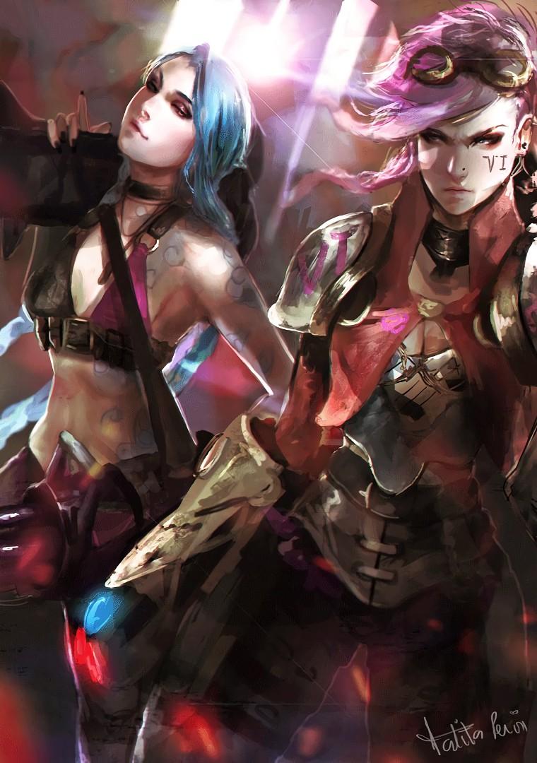 760x1080 Vi & Jinx. Wallpaper & Fan Arts. League Of Legends