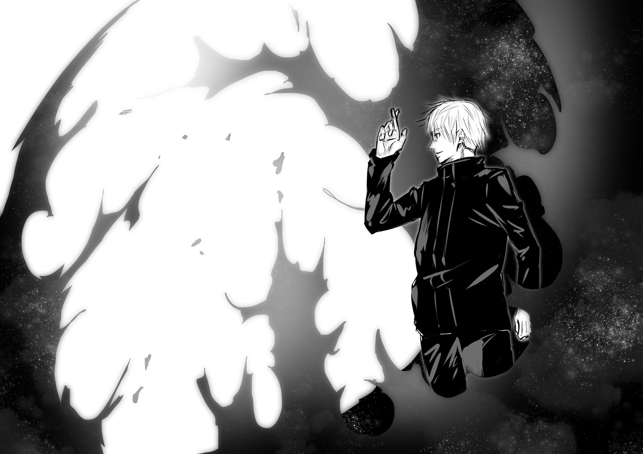 2047x1447 Jujutsu Kaisen Black And White Wallpaper