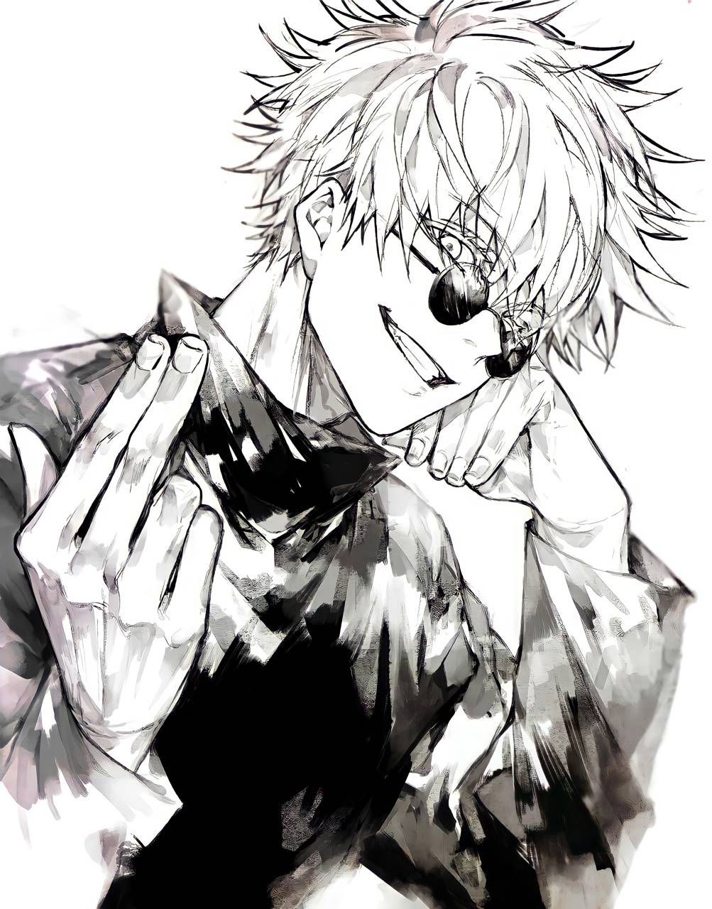 1003x1280 Jujutsu Kaisen Black And White Wallpaper