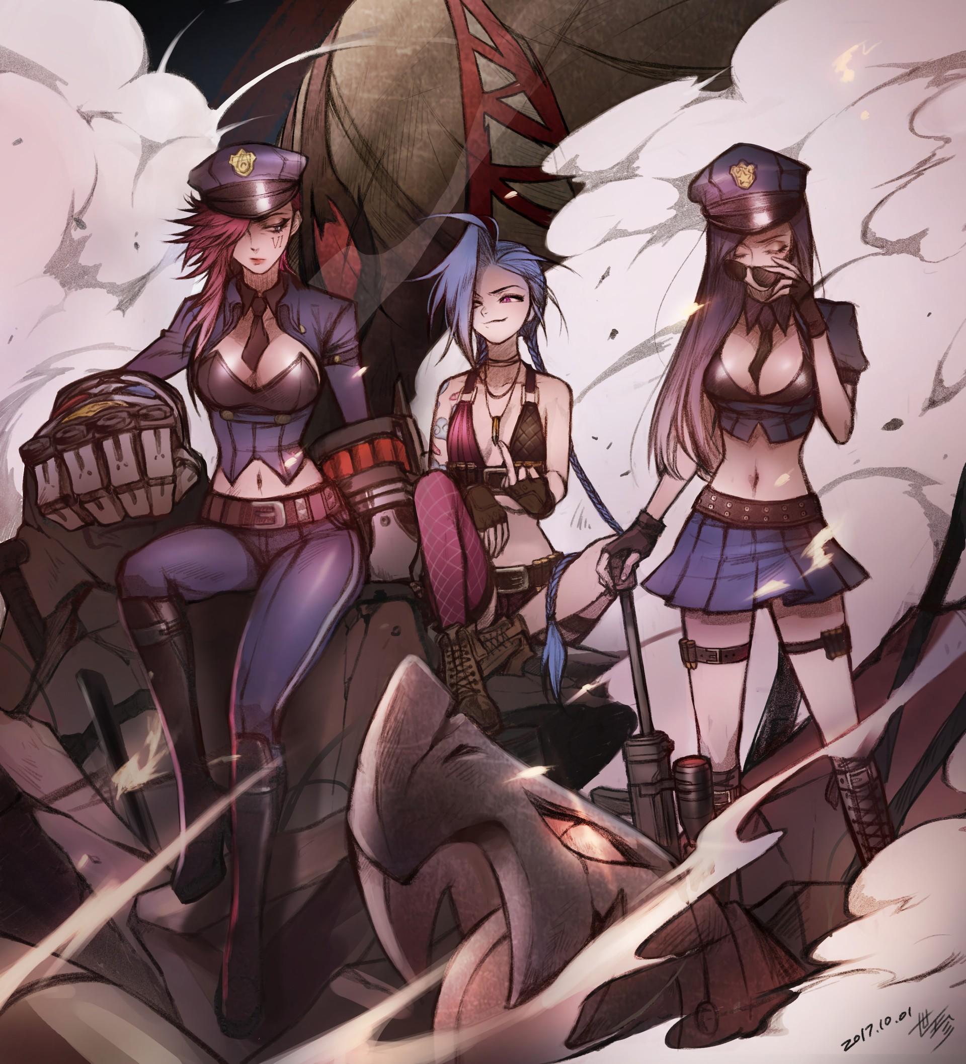 1920x2116 Officer Caitlyn, Jinx & Vi. Wallpaper & Fan Arts. League Of Legends