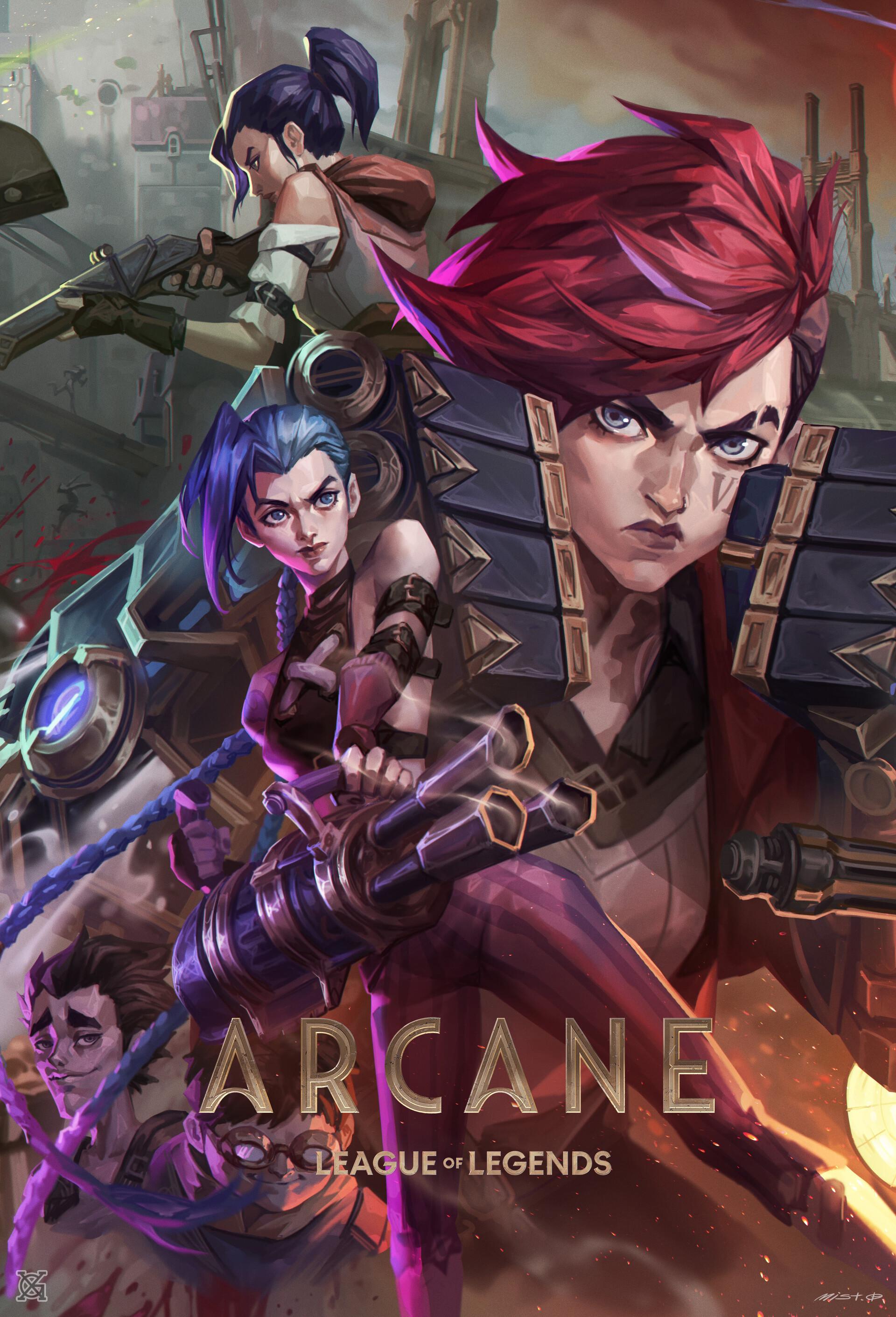 1920x2822 Arcane poster part.2 Jinx & Vi, mist XG