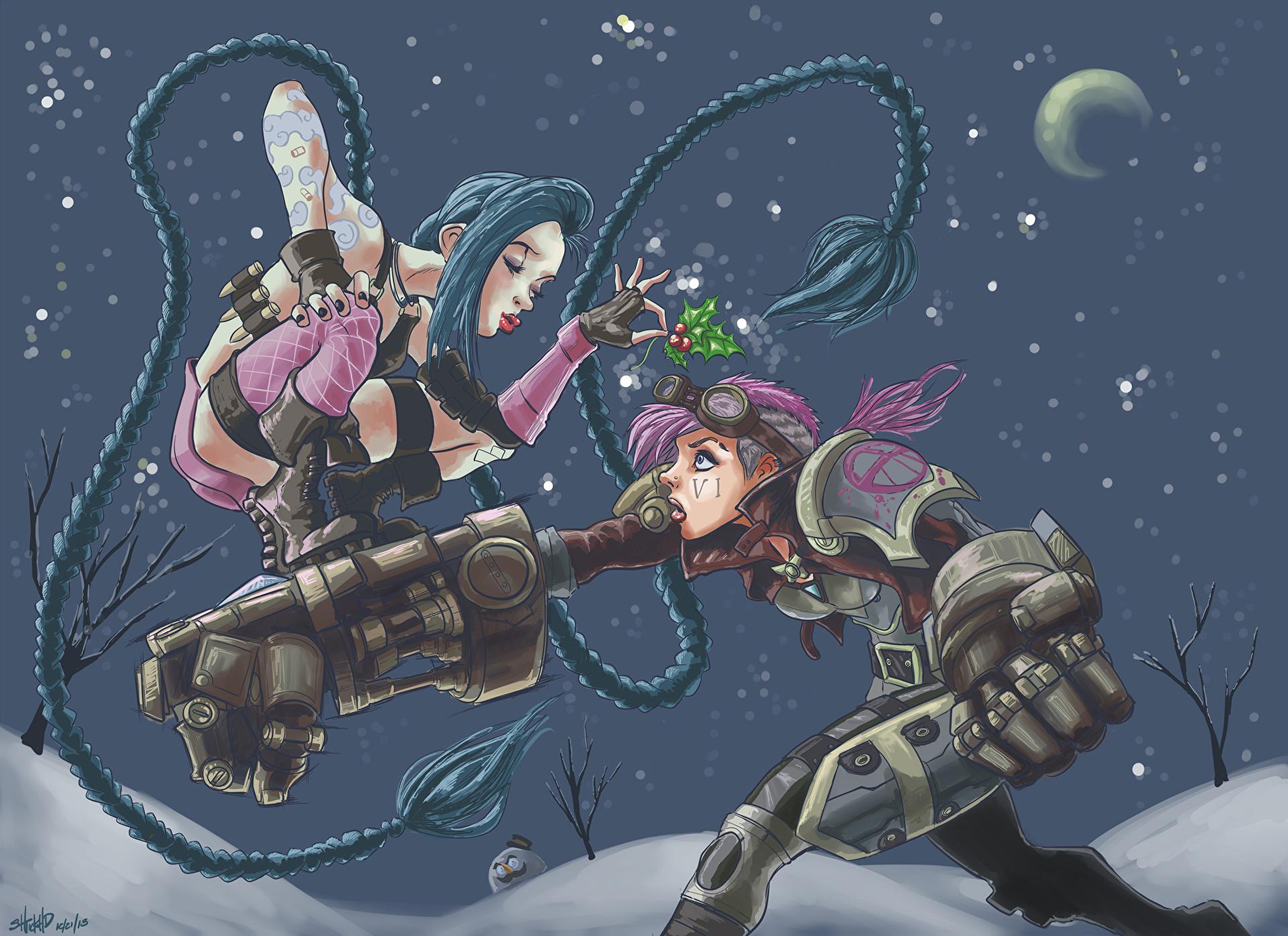 1920x1396 Wallpaper League of Legends warrior Braid hair VI, Jinx 1920x1396