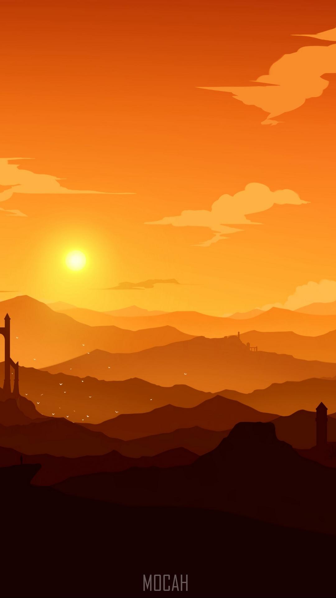 1080x1920 Sunset, Sunrise, Orange, Natural Landscape, Morning, Xiaomi Mi A1 wallpaper HD download, 1080x1920 HD Wallpaper