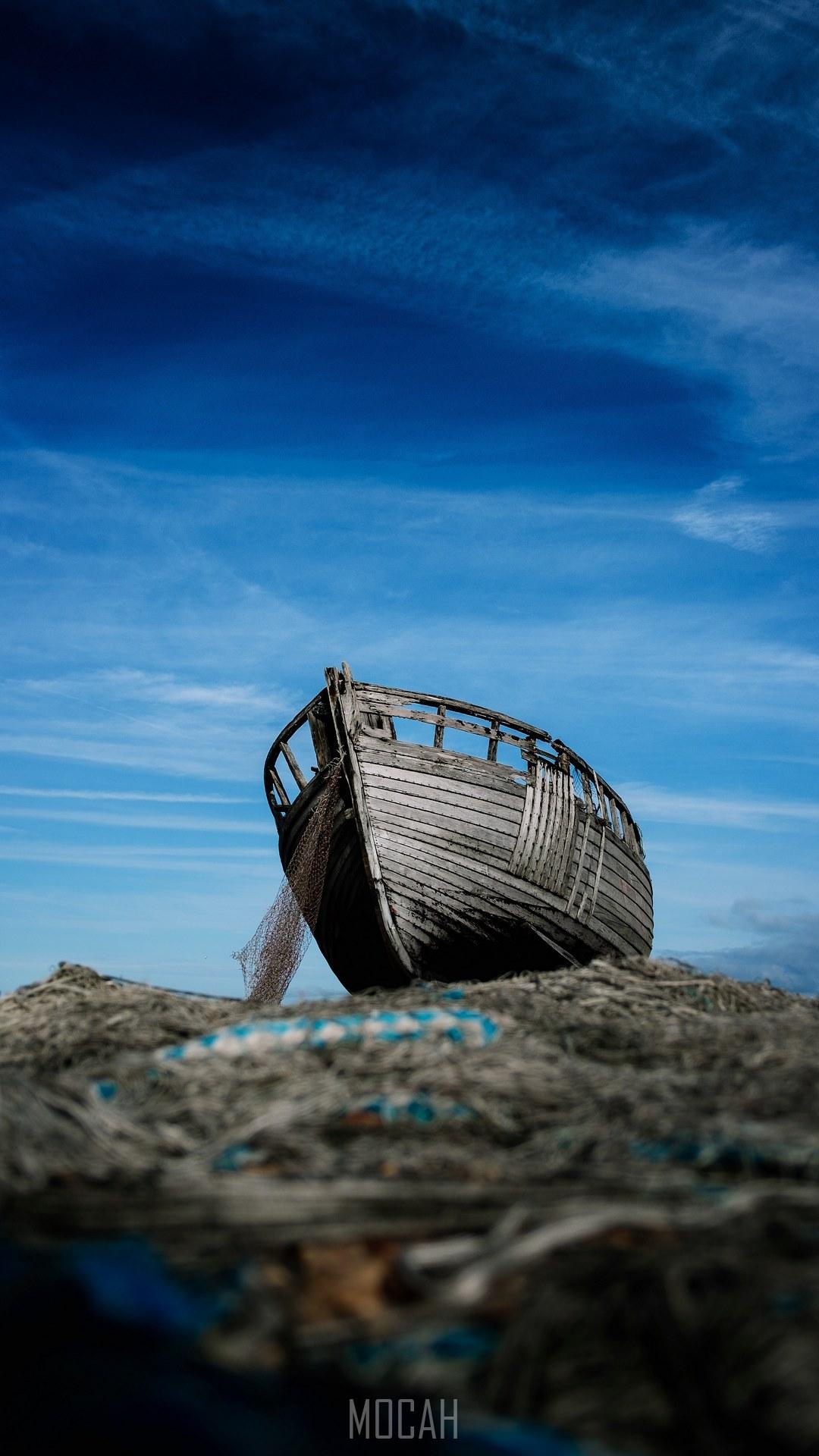 1080x1920 boat wooden wreck and beach hd, Xiaomi Mi A1 wallpaper free download, 1080x1920 HD Wallpaper