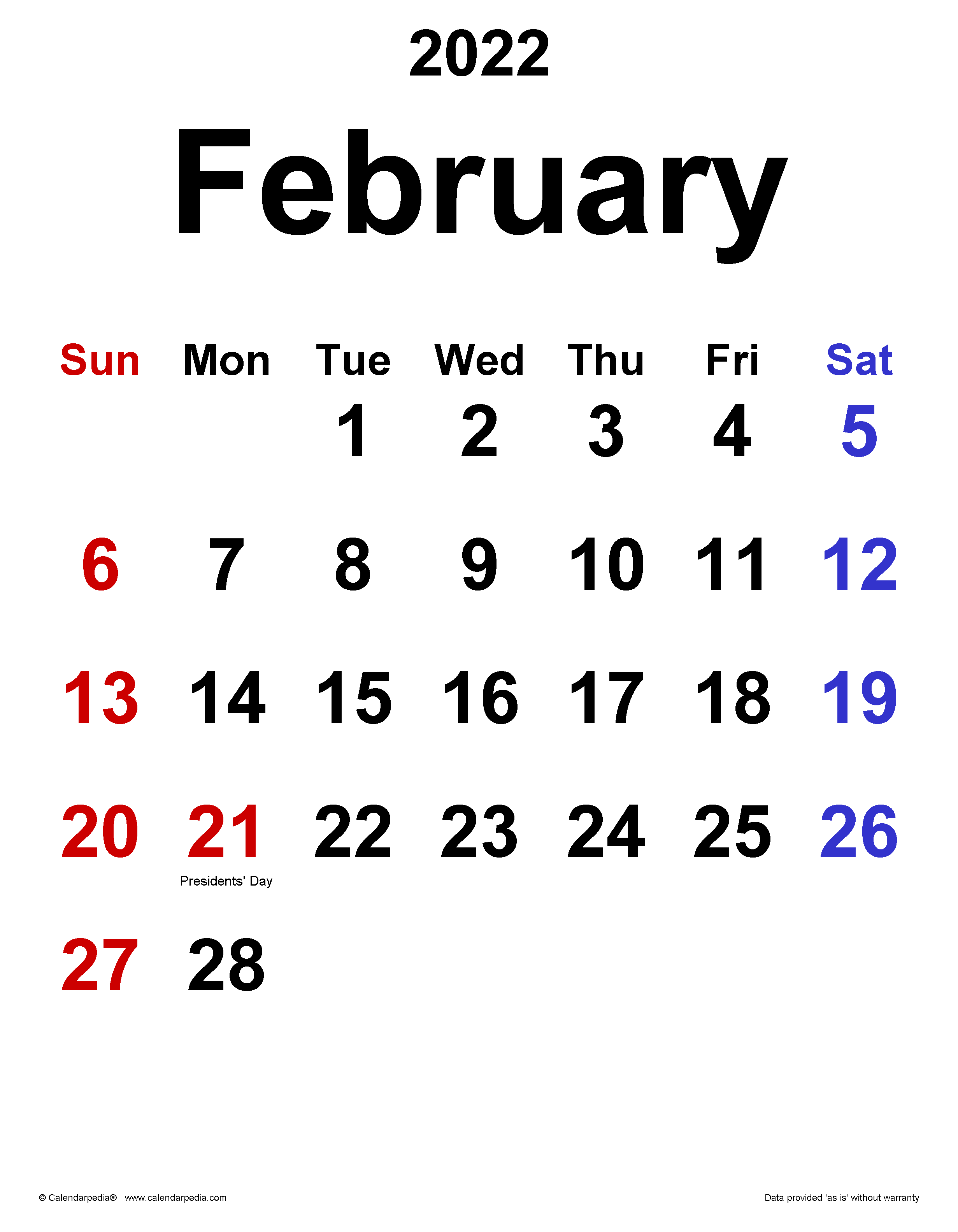 February 20 2022 Calendar