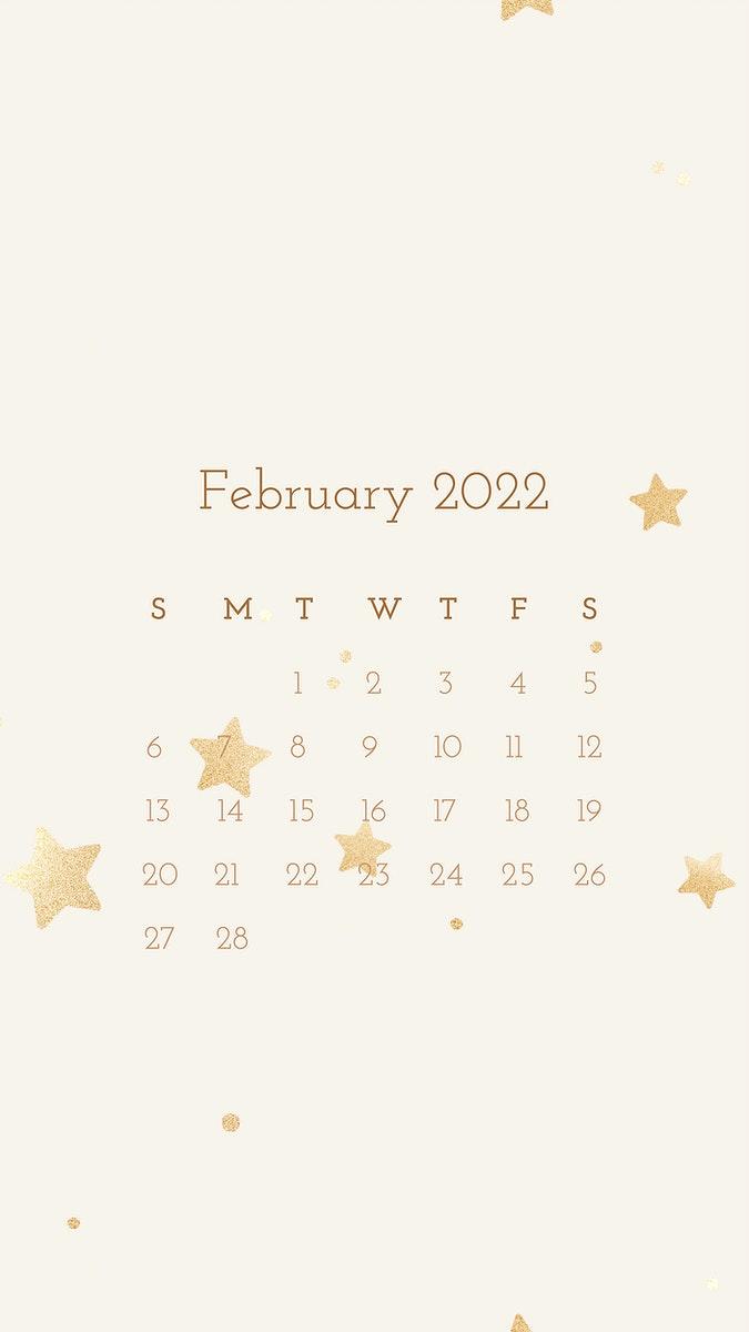 675x1200 Cute February 2022 calendar, monthly