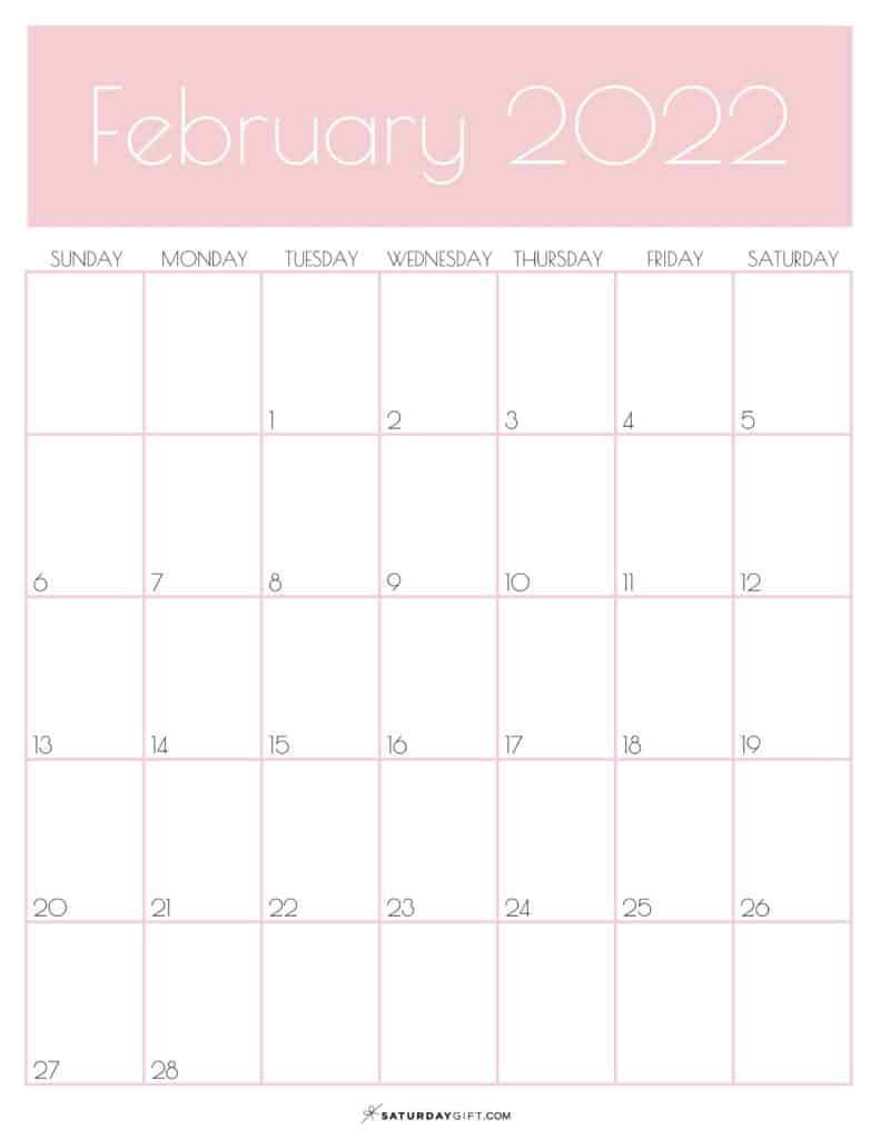 791x1024 Cute (& Free!) Printable February 2022 Calendar