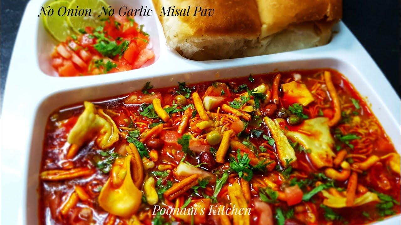 1280x720 No Onion No Garlic Misal Pav dish style misal pav without onion & garlic