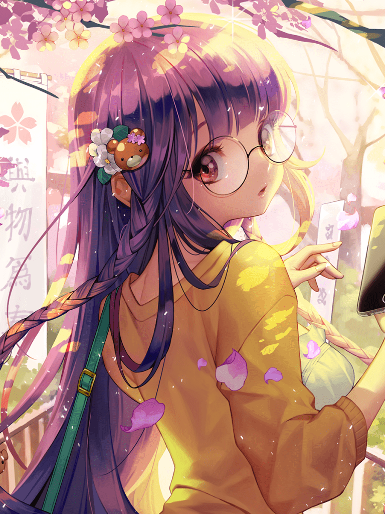 768x1024 cute wallpaper for girls, cartoon, anime, cg artwork, long hair, hime cut