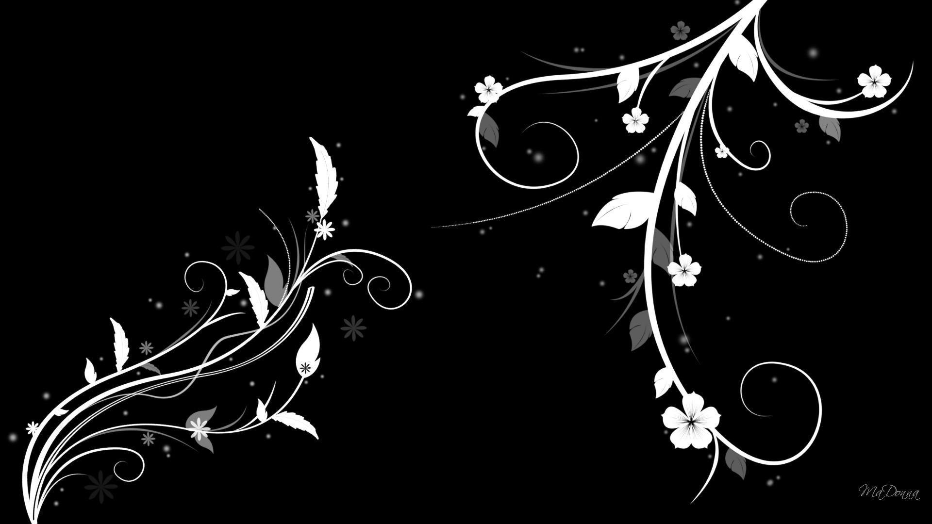 1920x1080 Flowers on Black Background