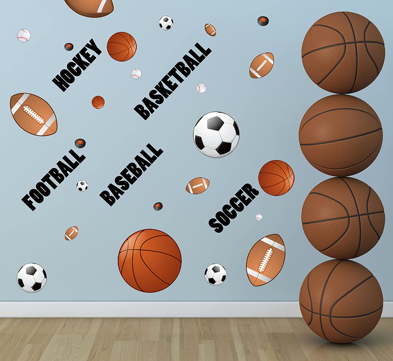1500x1380 Sports Wall Decor for Boys Room Boys Room Decor Stickers, Soccer Baseball Football Hockey Basketball Wall Art for Boys Room Playroom Kids Room Wall Decor