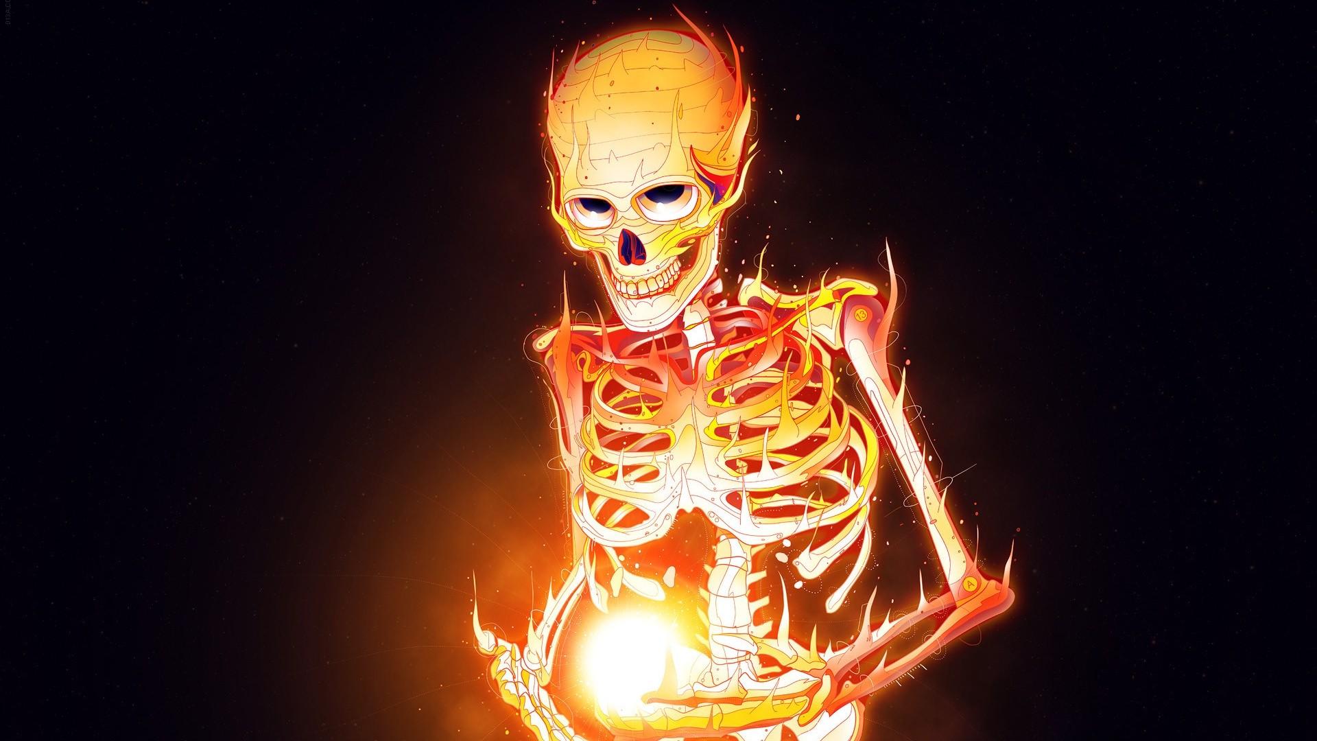 1920x1080 1920x1080 artwork digital art drawing skull bones skeleton teeth fire burning black background matei apostolescu wallpaper JPG 321 kB