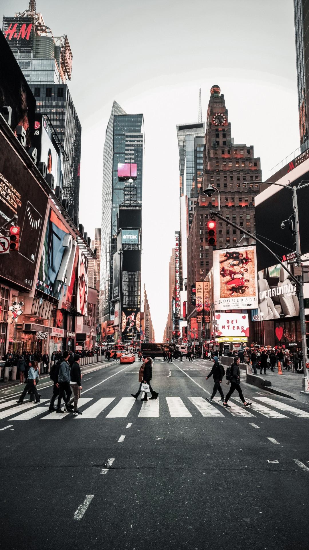 1080x1920 Download 1080x1920 Pedestrian Crossing, People, Urban, Shopping, Buildings, Transportation Wallpaper for iPhone iPhone 7 Plus, iPhone 6+, Sony Xperia Z, HTC One