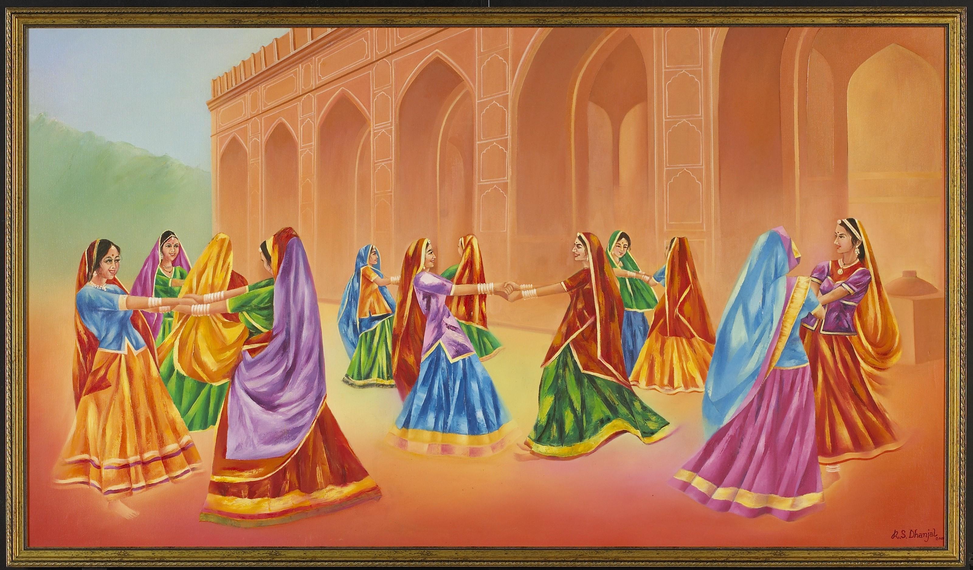 3201x1877 Rajasthani women celebrating 3x5ft