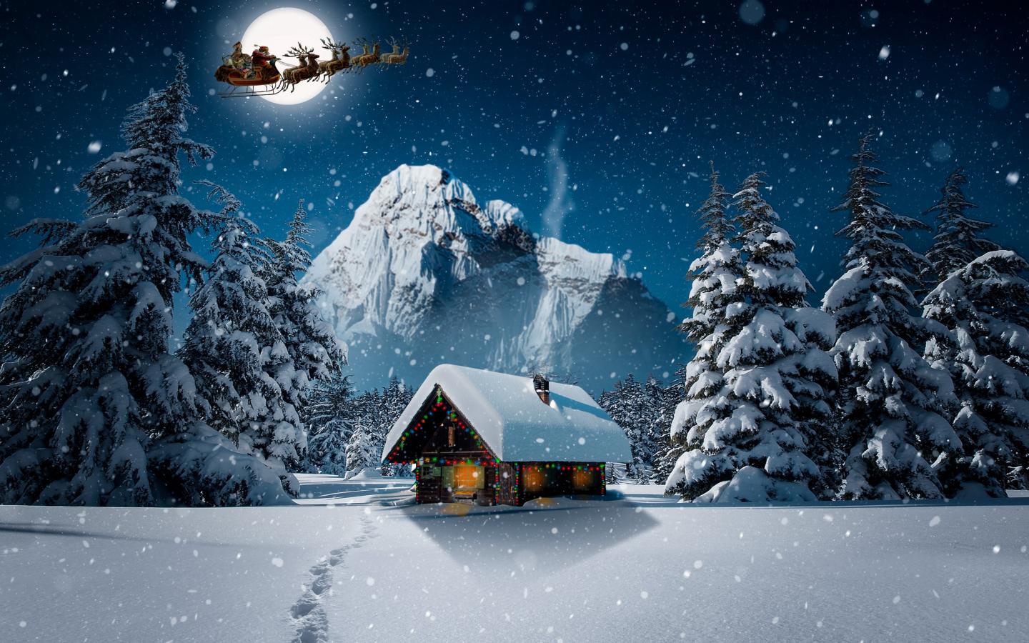 1440x900 Download 1440x900 wallpaper snowfall, winter, hut, house, winter, christmas, widescreen 16: widescreen, 1440x900 HD image, background, 17253