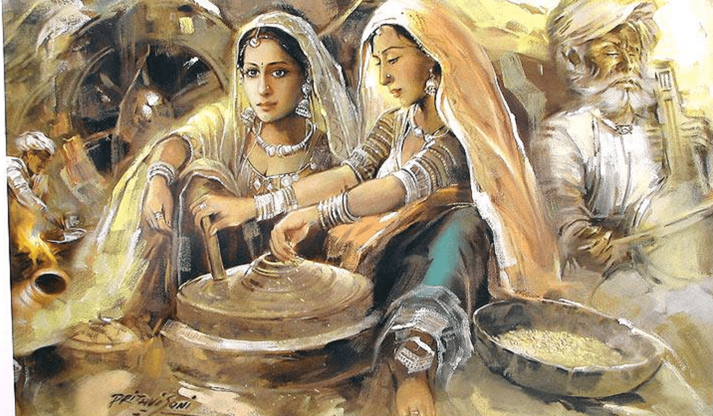 1432x836 rajasthani wallpaper, art, mythology, painting, visual arts, illustration