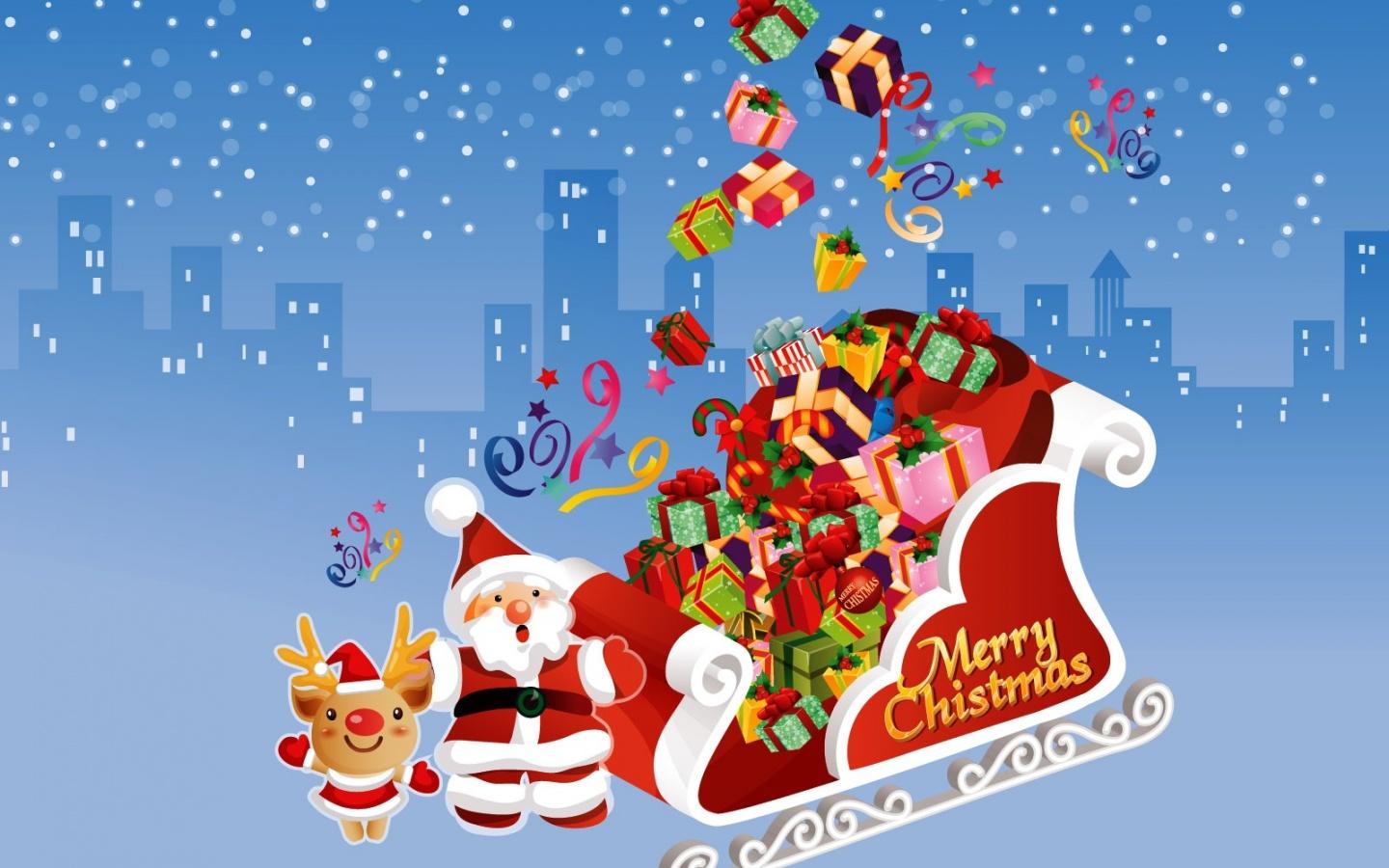 1440x900 Merry Christmas desktop PC and Mac wallpaper