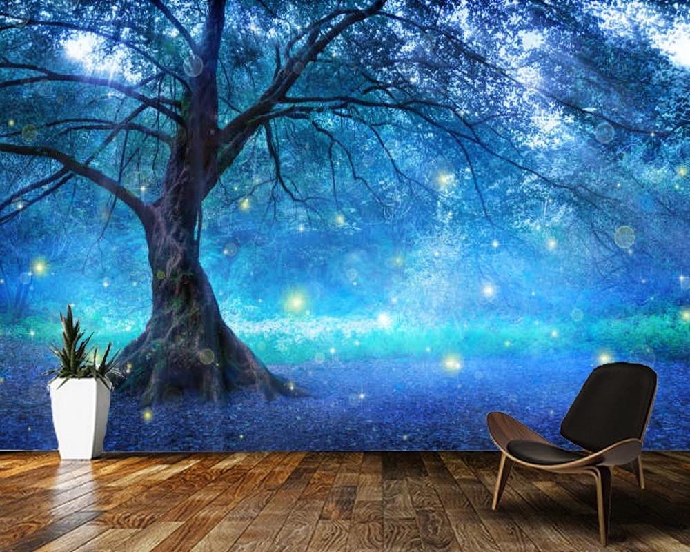 1000x800 Papel de parede Fairy tree in fantasy mysterious forest 3D wallpaper, living room children bedroom wall papers home decor mural. Wallpaper