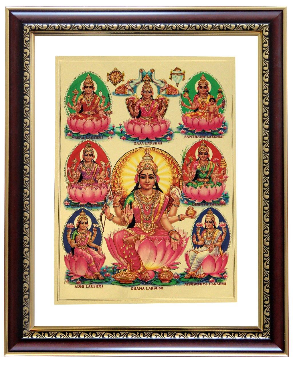 1024x1280 GoldArt Ashtalakshmi Gold Foil Photo Frame Wall Hangings SYCL S4 : Amazon.in: Home & Kitchen