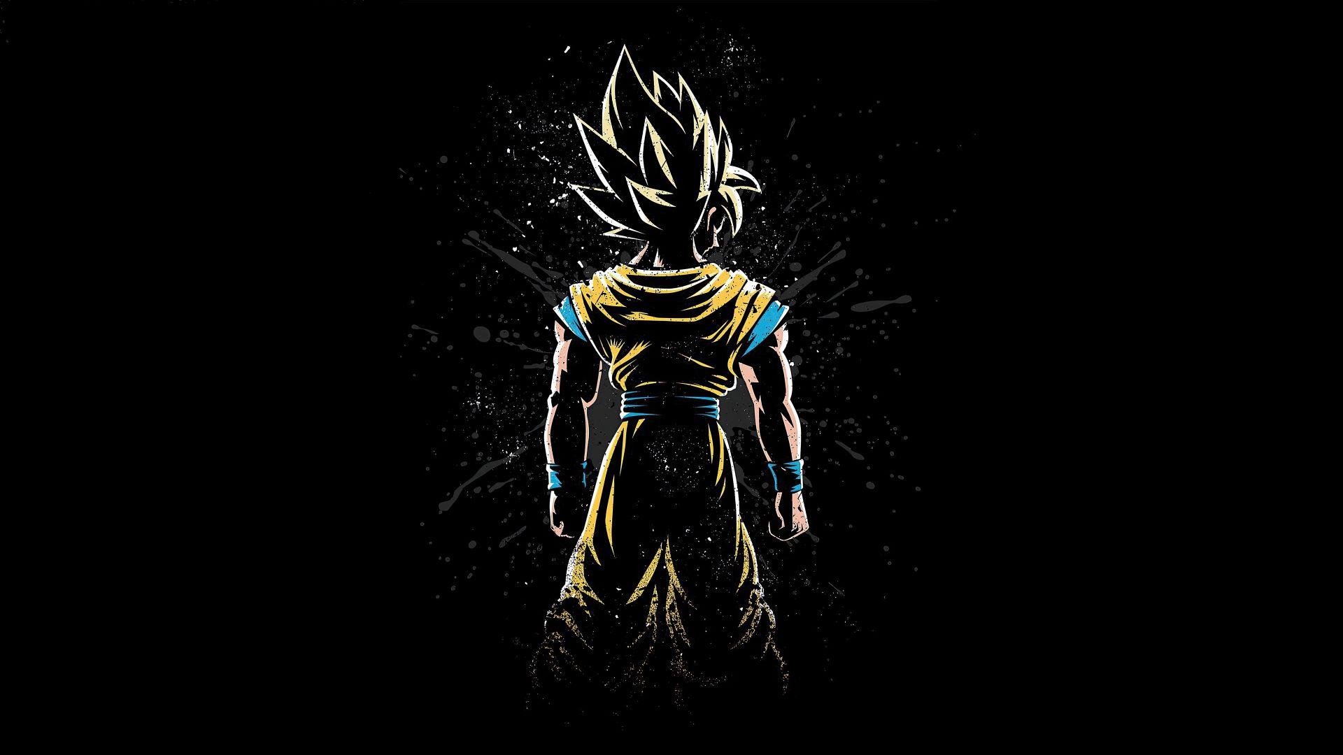 Wallpaper goku, anime art, glowing eyes and hair desktop wallpaper, hd  image, picture, background, bd1f8f