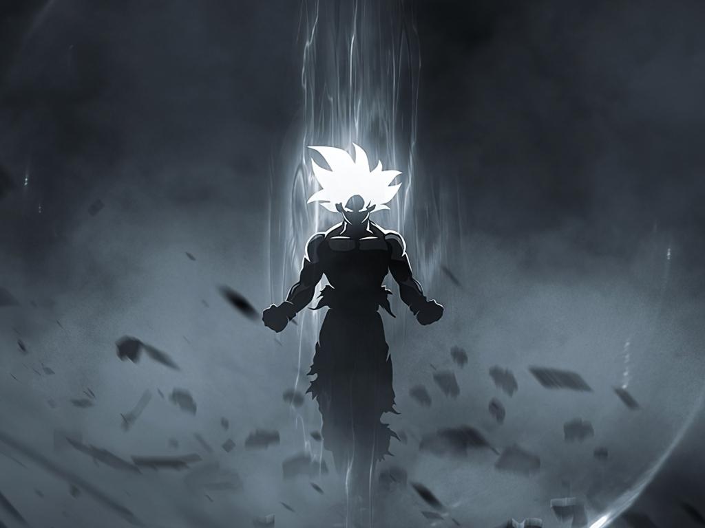 1024x768 Desktop wallpaper goku, anime art, glowing eyes and hair, HD image, picture, background, bd1f8f