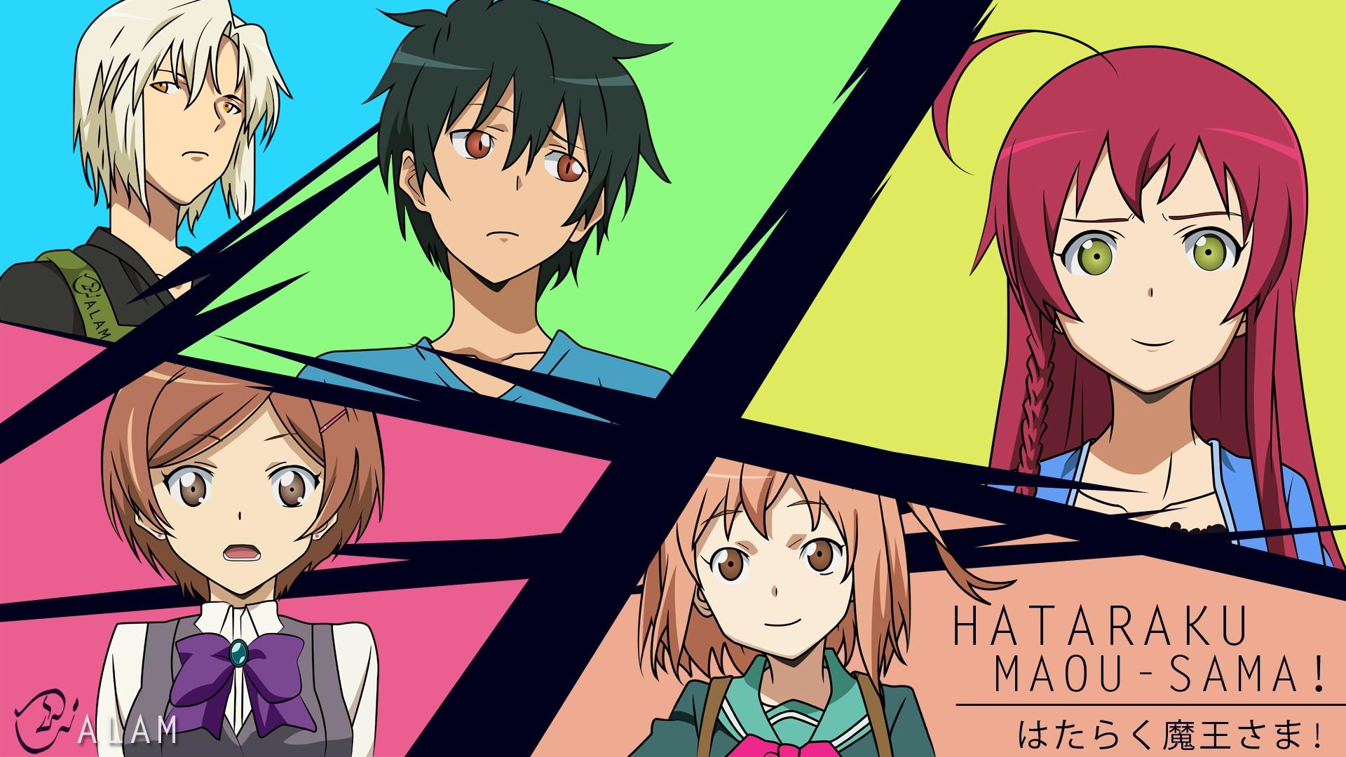 1920x1080 Hataraku Maou Sama Sasaki Chiho Maou Sadao Ashiya Shirou Yusa Emi Anime Wallpaper:1920x1080
