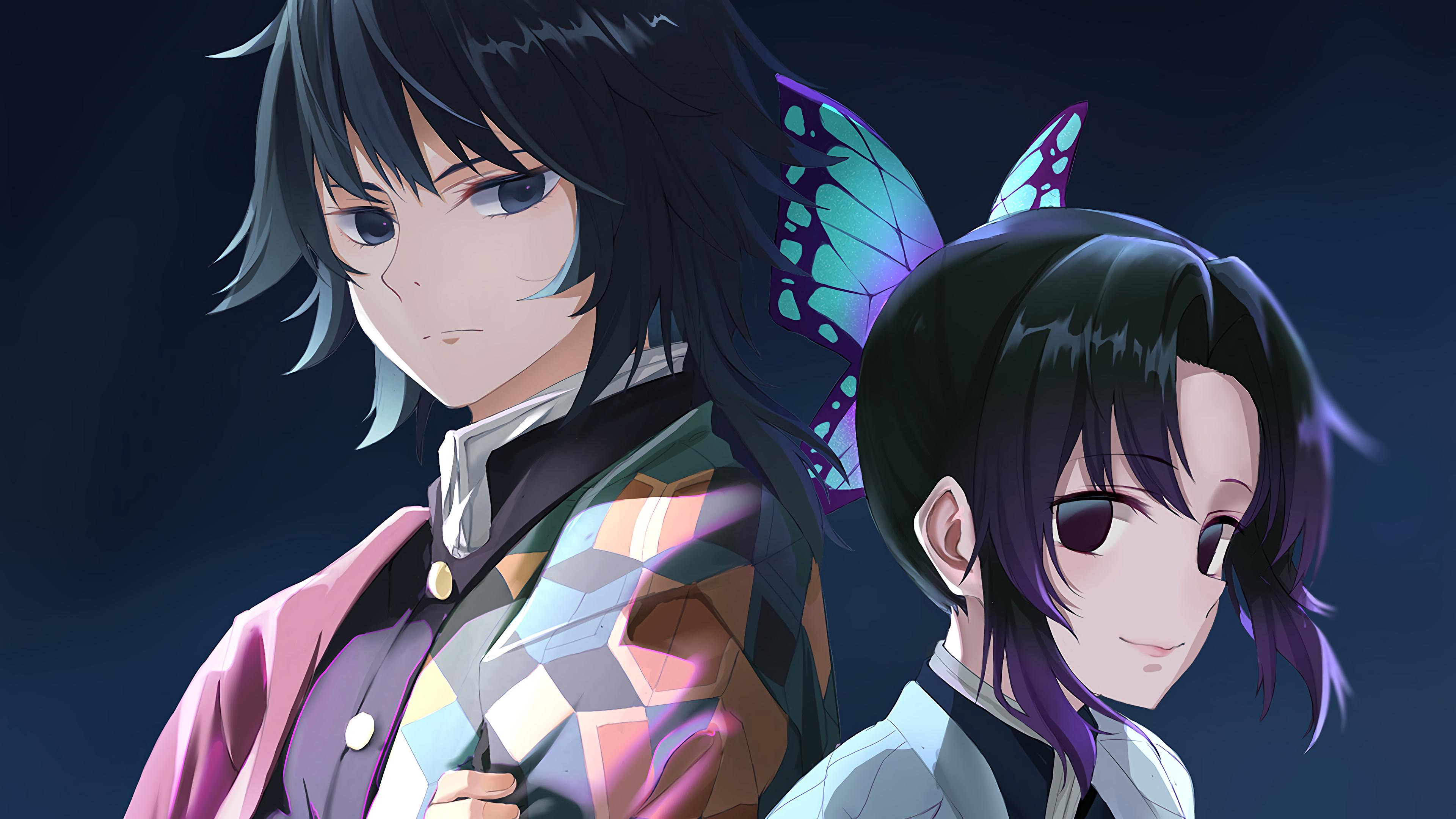 3840x2160 Giyu and Shinobu, (Kimetsu no Yaiba), Pillars, 4K wallpaper HD Wallpaper