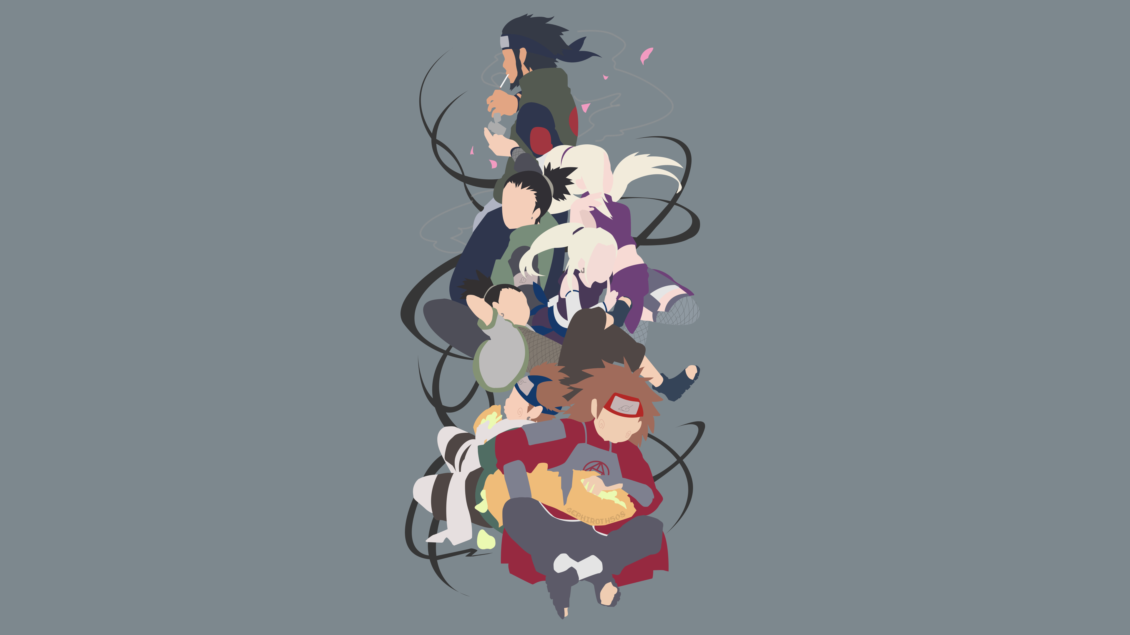 3840x2160 Konoha 11 (Naruto Teams). Minimal Vector Wallpaper (4K)