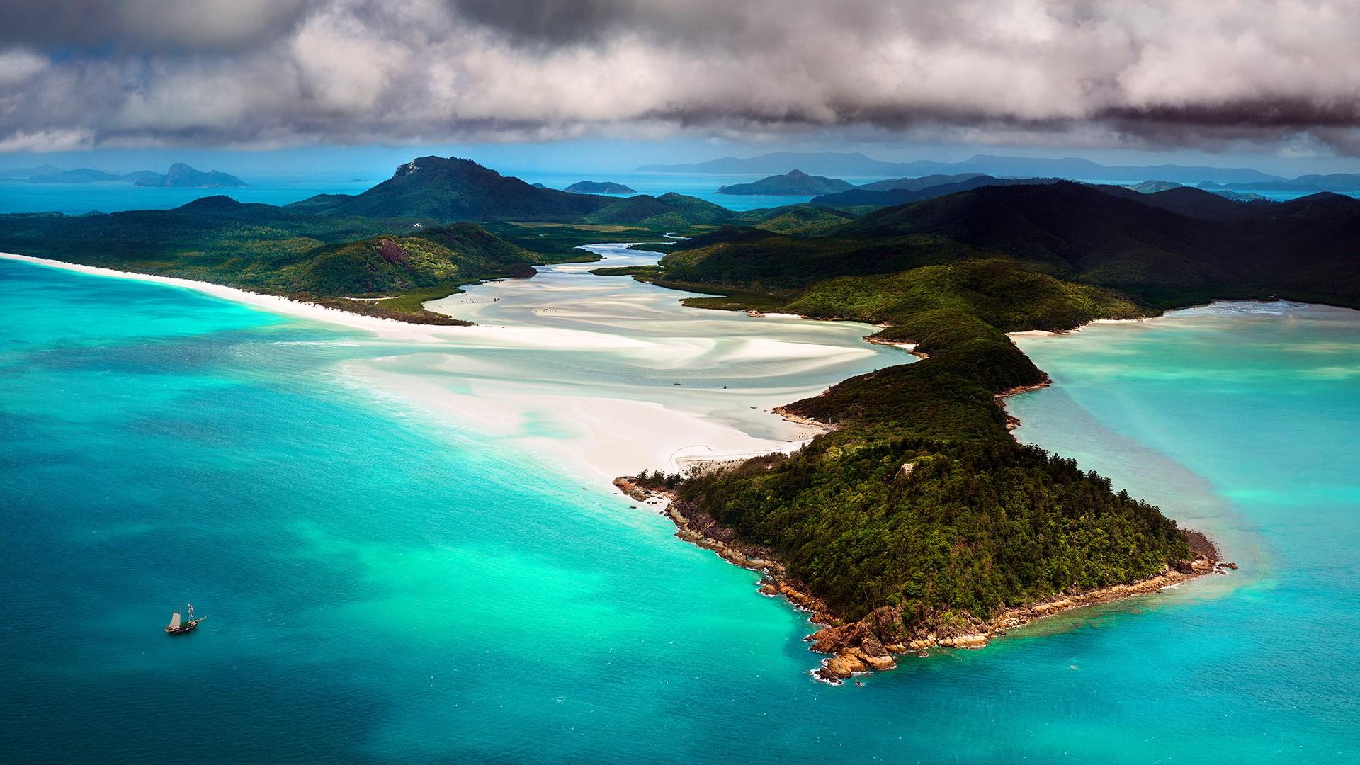 1920x1080 Hill Inlet aerial view, Whitsundays, Queensland, Australia. Windows 10 Spotlight Image