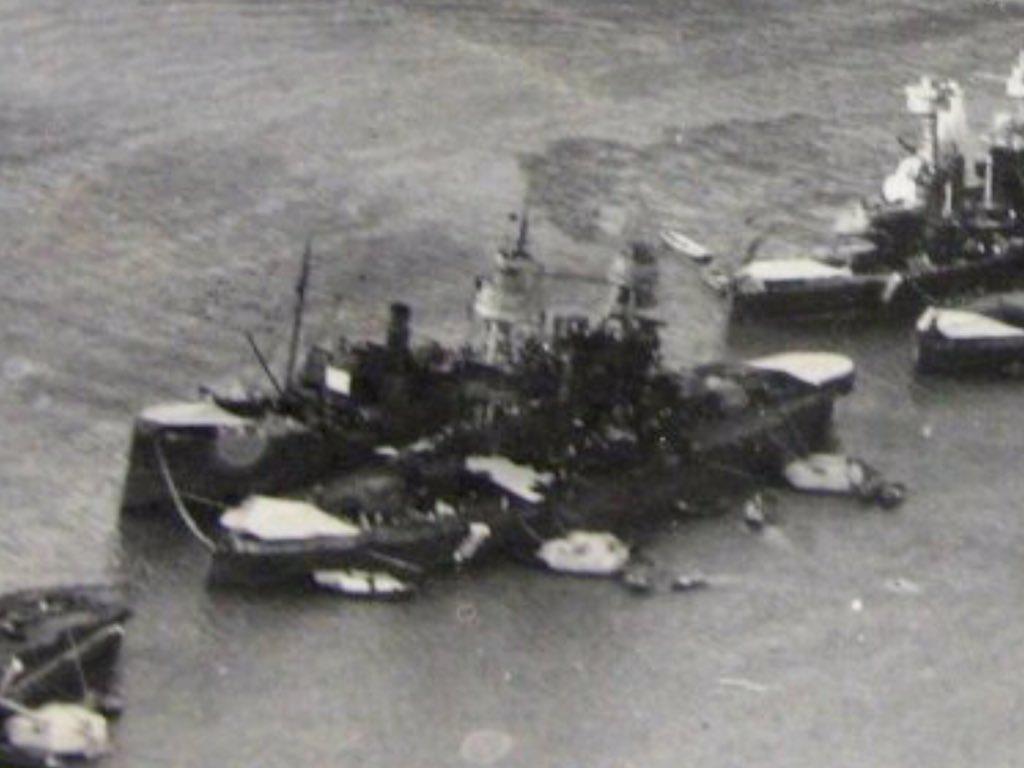 1024x768 USS Arizona a Twitter: Detail from the same photo shows what may be the last clear image of USS Arizona before she exploded that killed 177 of her crew. The USS Vestal