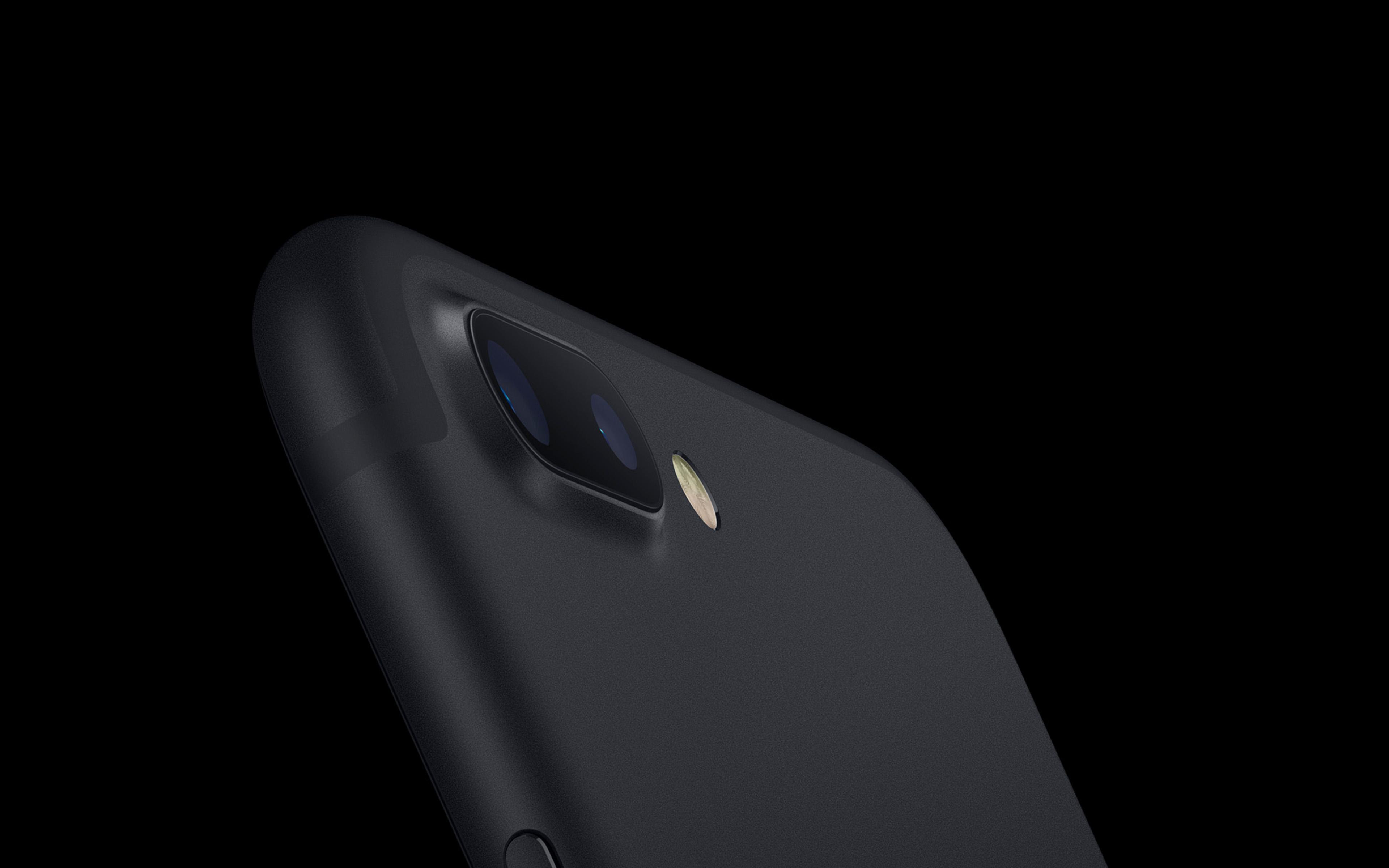 3840x2400 Jet Black Iphone7 Dark Minimal Apple Art Illustration Wallpaper