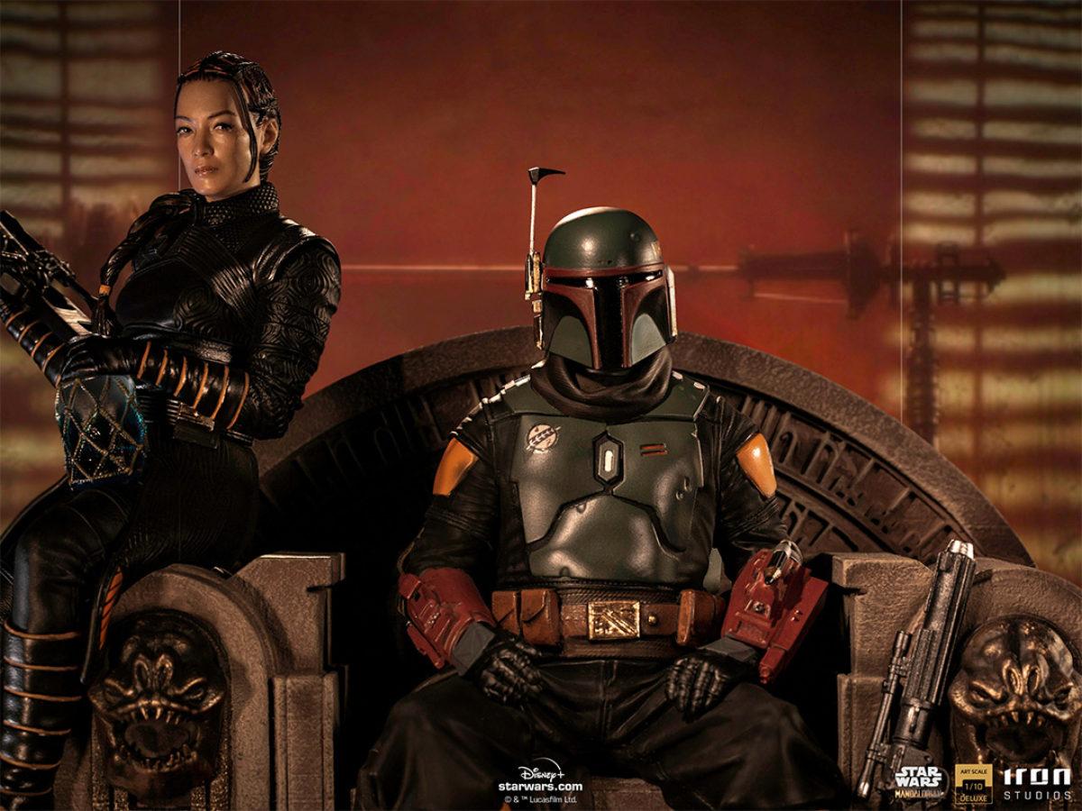 1200x900 Boba Fett and Fennec Shand on Throne Statue Hits Iron Studios