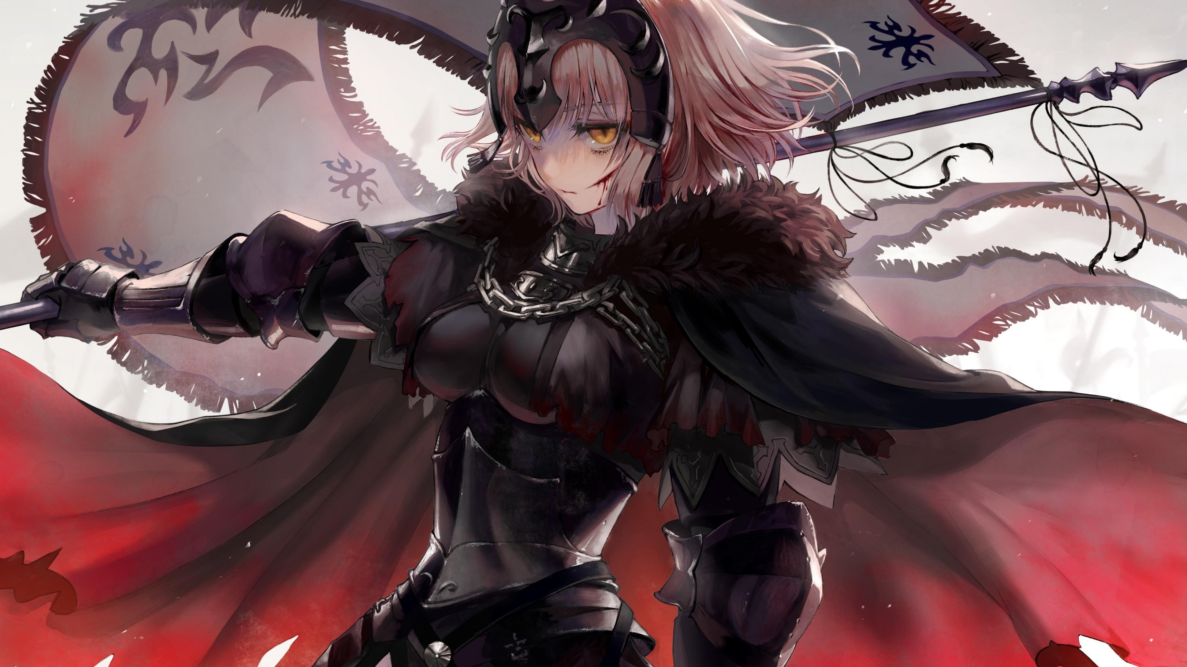 3840x2160 Download 3840x2160 Jeanne D'arc, Fate Grand Order, Blonde, Cape, Armor, Chains Wallpaper for UHD TV